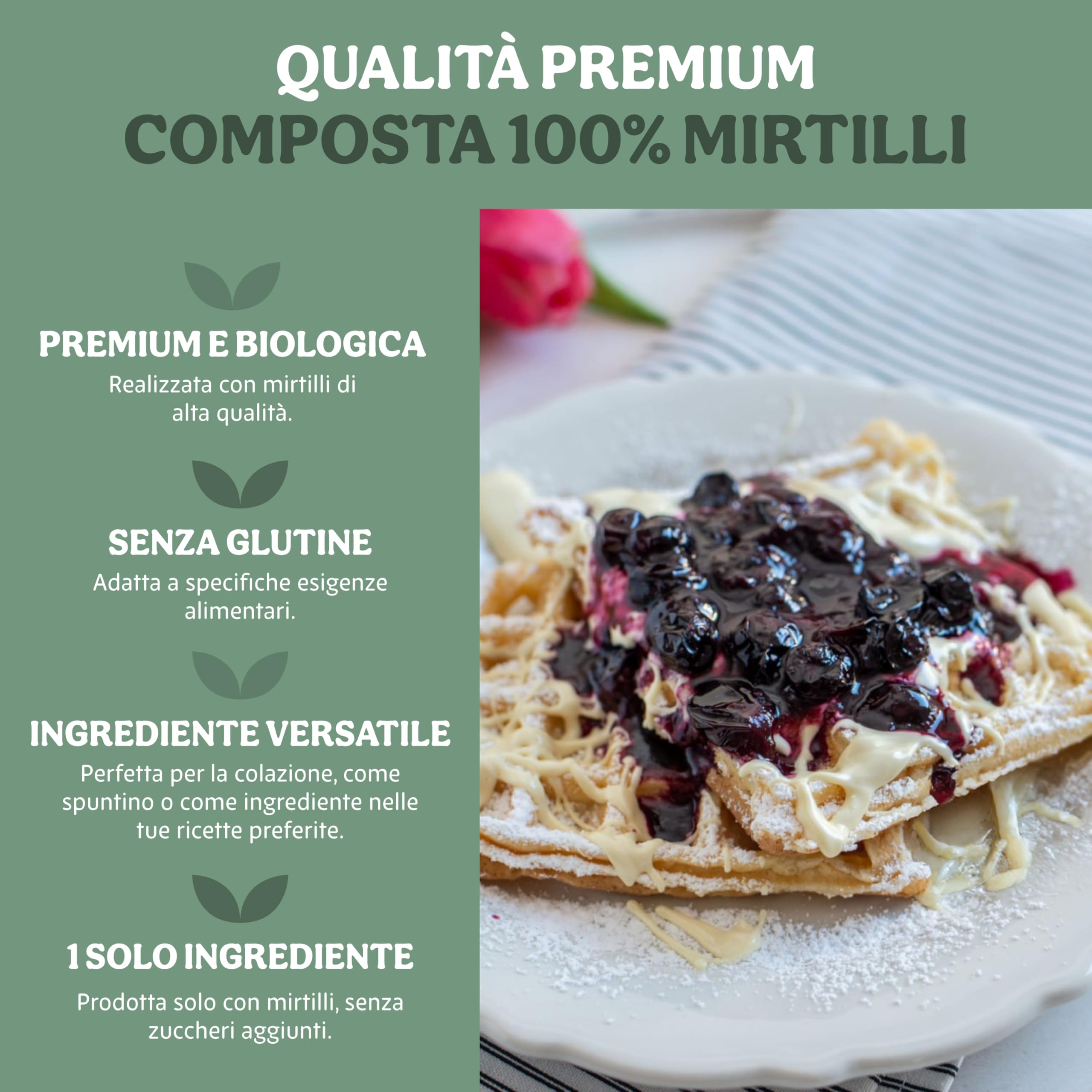 COMPOSTA 100% MIRTILLI NERI senza zuccheri aggiunti**
