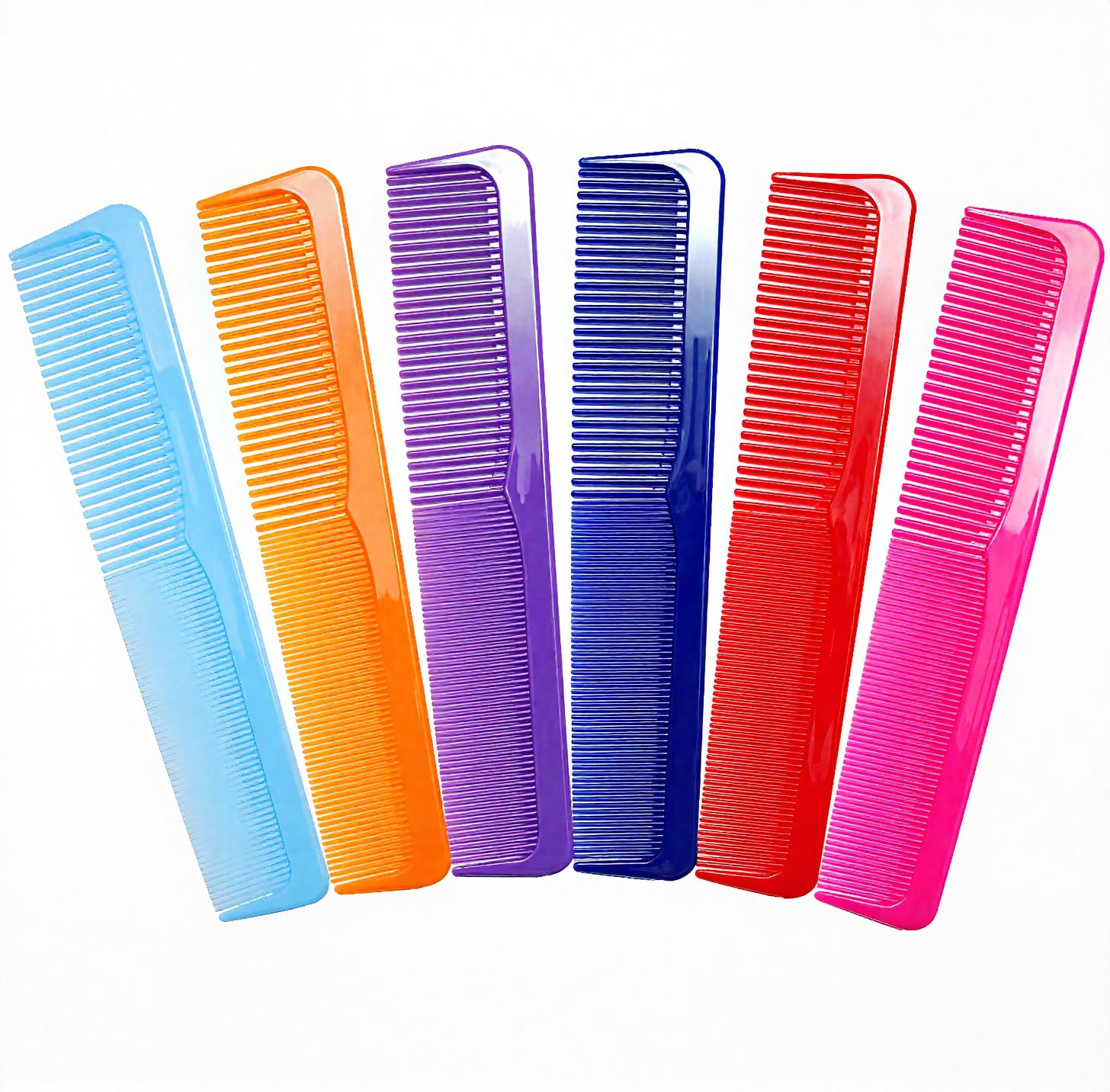 6 Pack - 9" Large Dressing Hair Dresser Combs Colorful Styling Essentials Coarse/Fine Barber Comb Hair Combs SET