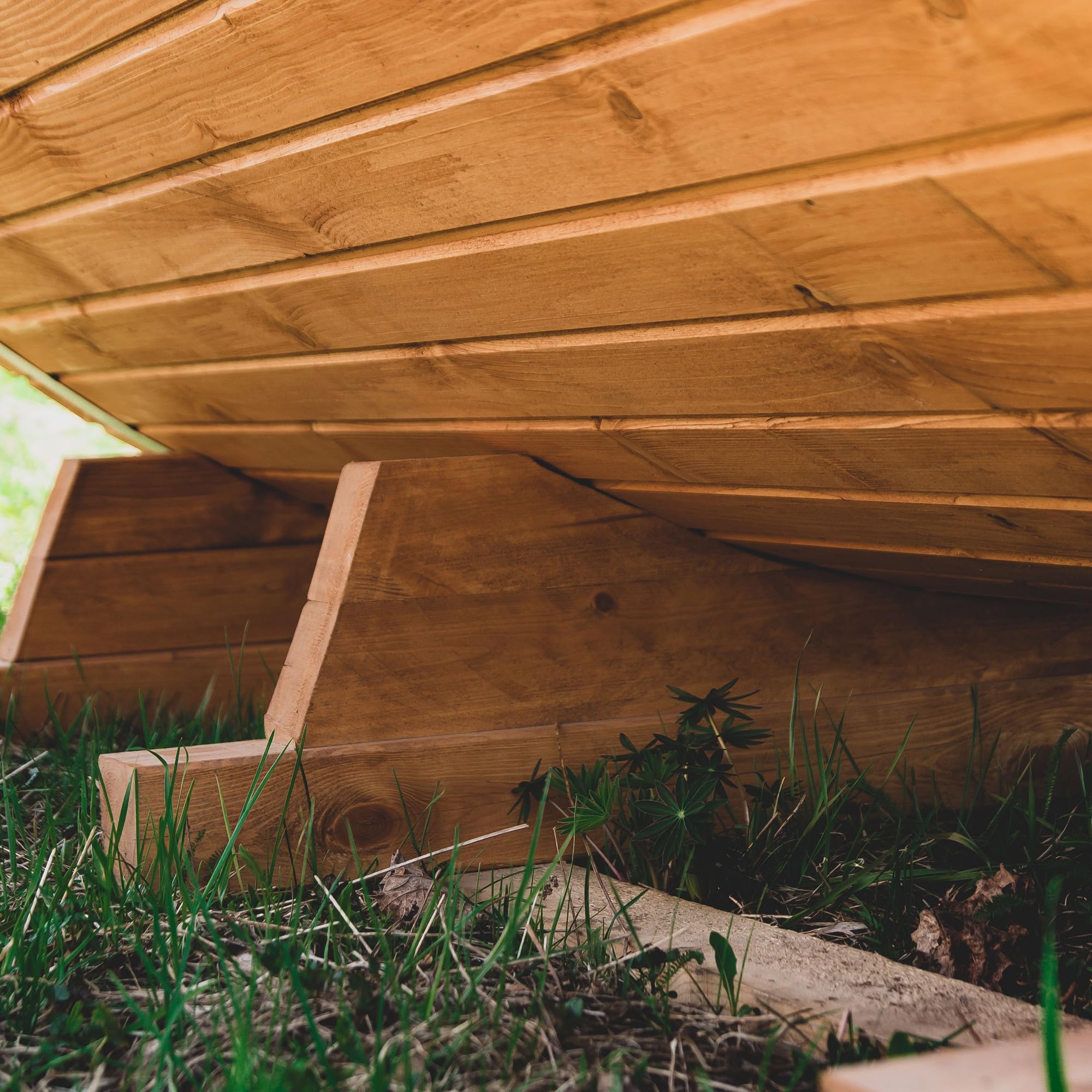 Gartensauna Fasssauna aus Holz für 4 Personen, Rund | Mit LED-Beleuchtung Außensauna für Garten & Terrasse (Dachfarbe: Braun, Teak)