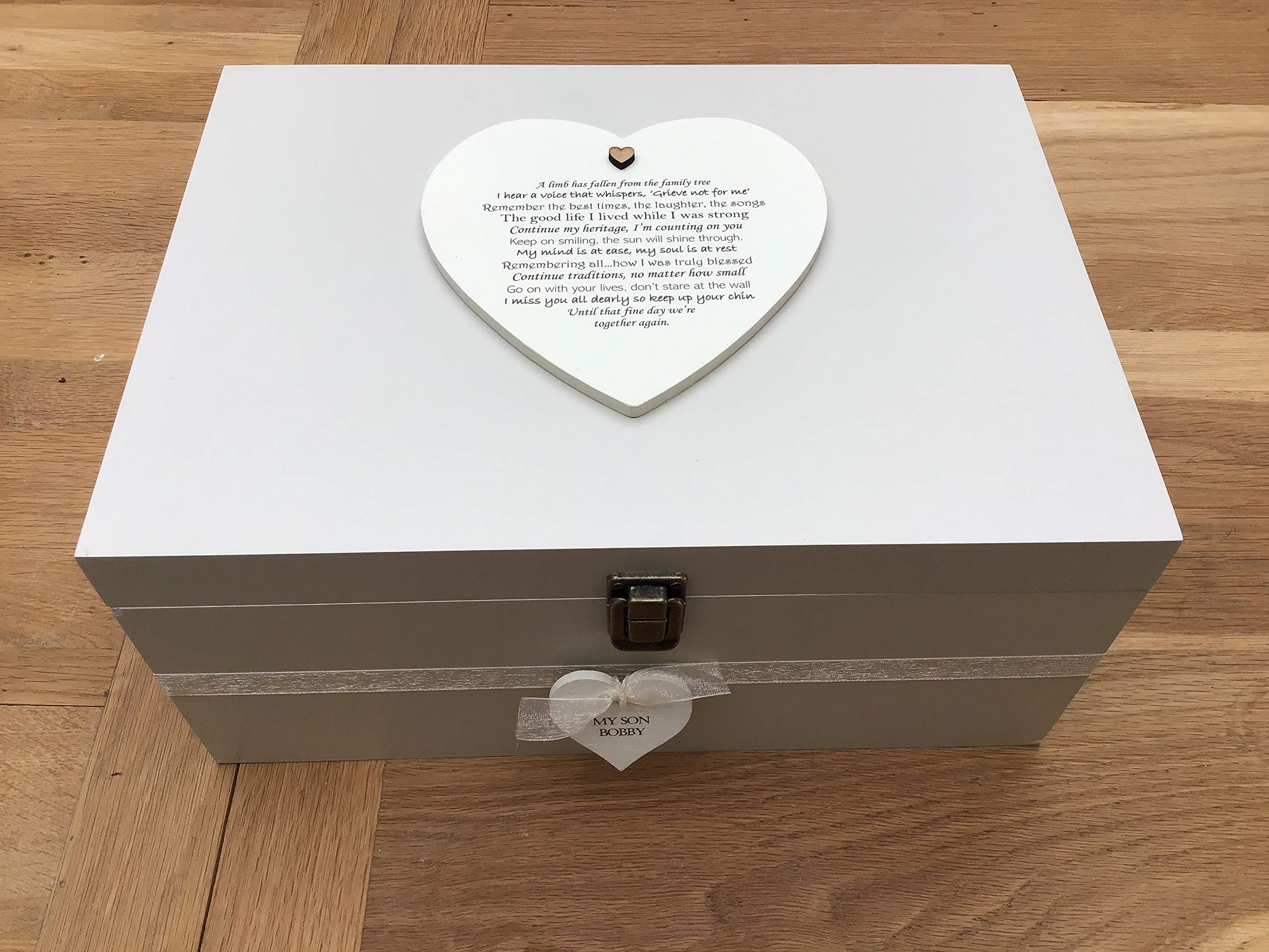 Caja de memoria para hijo con diseño de duelo personalizable para recuerdo de hijo y recuerdo de texto