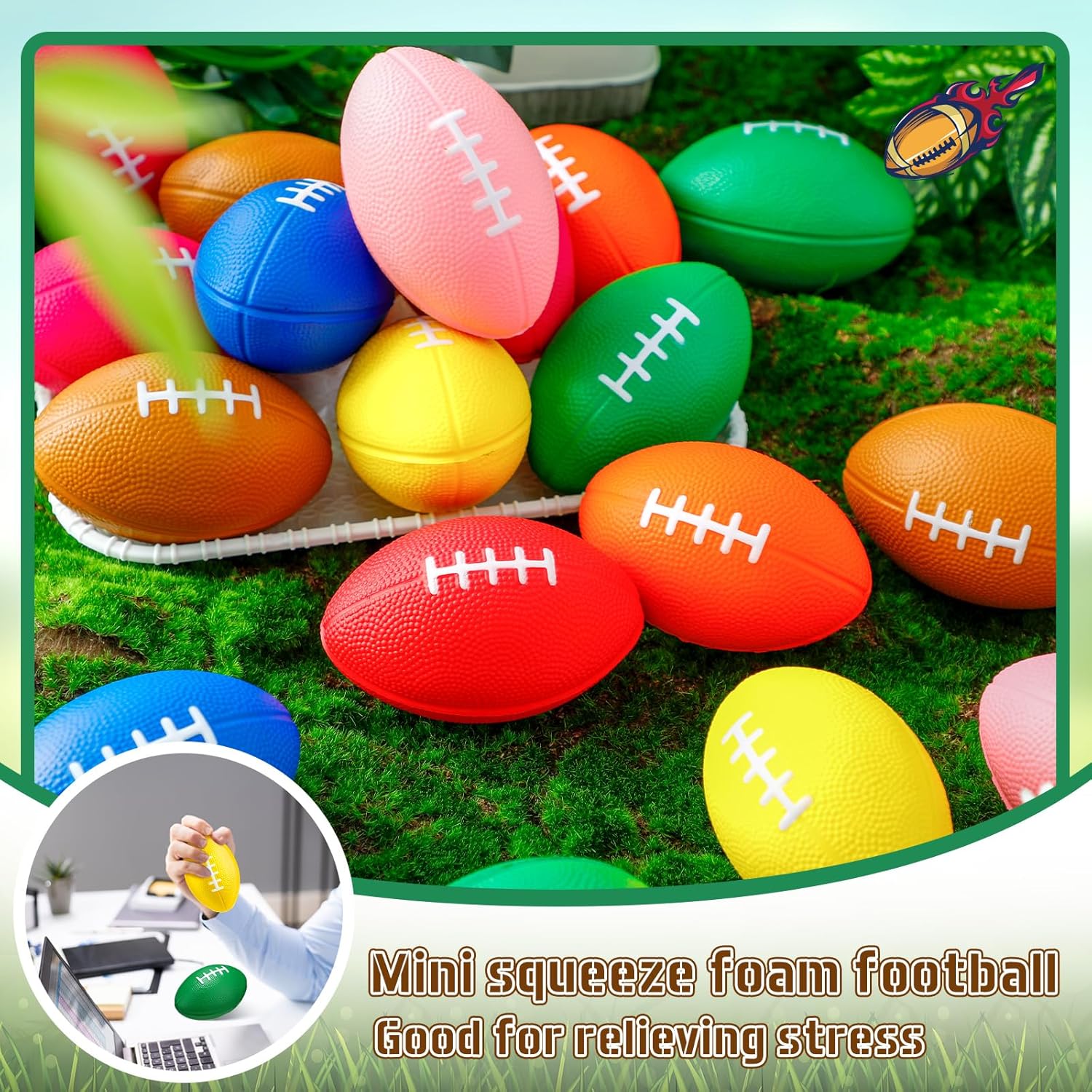 32 Pcs Mini Football Bulk 4.7 Inch Party Foam Football Favor Sports Small Stress Ball Foam Ball for Back to School Homecoming Game Team Birthday Party Bag Gift Filler - Image 4
