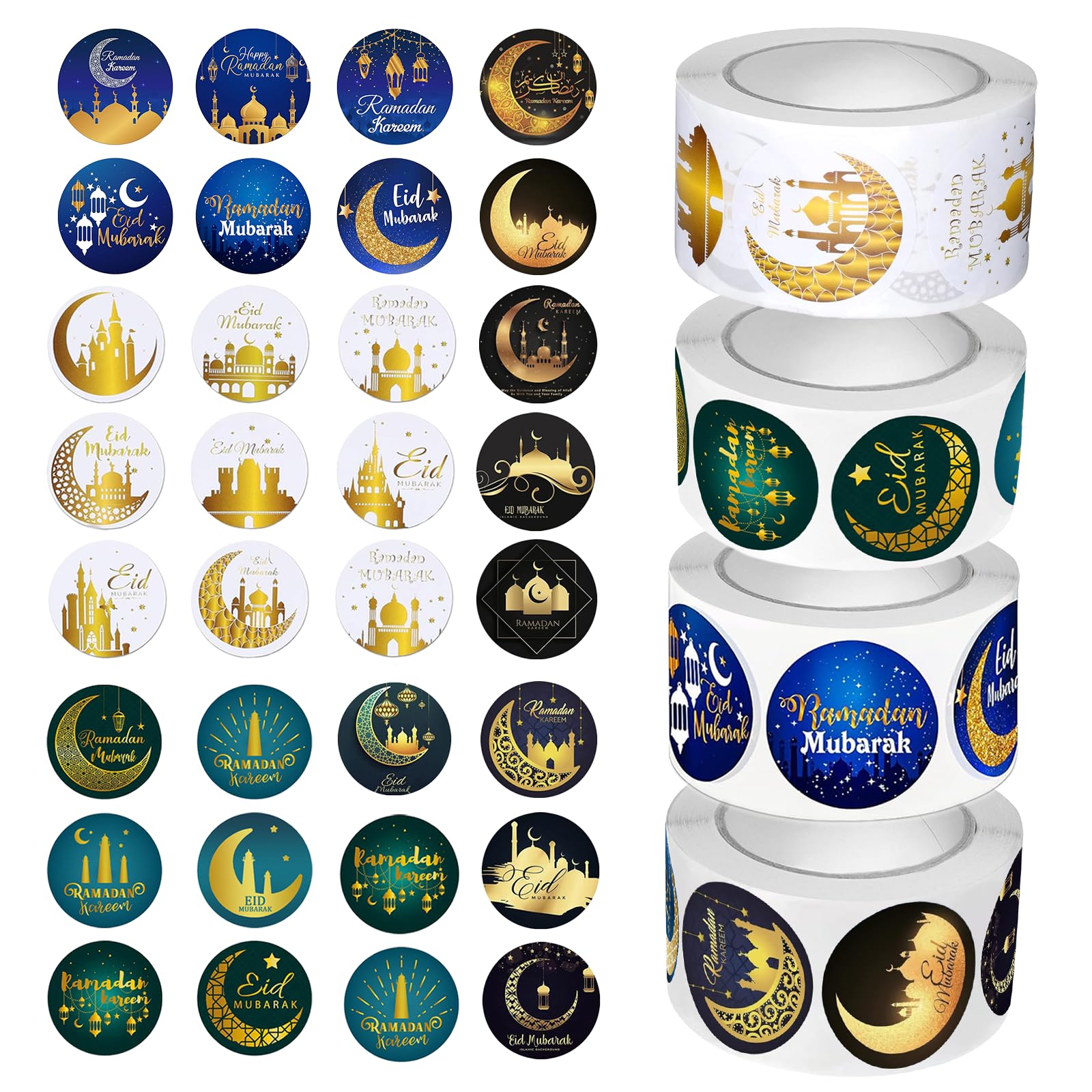 – 2000Pcs Eid Mubarak Stickers, 2026 New Ramadan Mubarak Stickers, Self-Adhesive Gold Foil Ramadan Mubarak Sticker, Ramdan Decorations for Party Favor Supplies (1Inch/2.5cm)