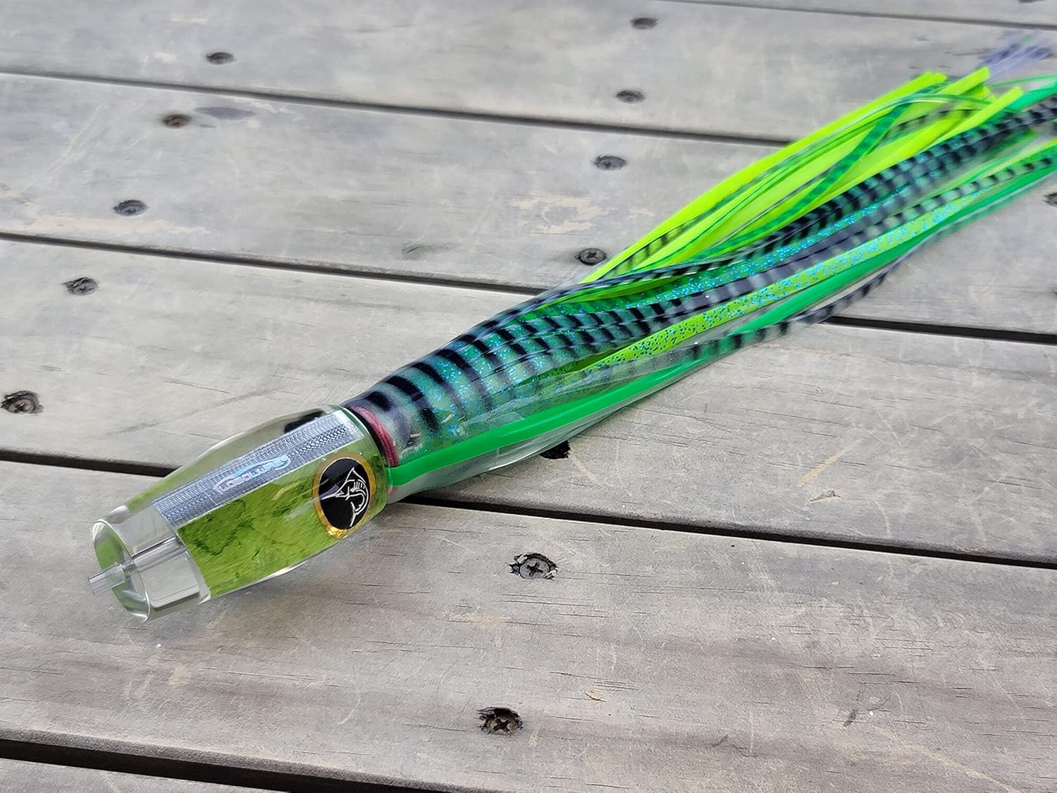 #50 Typhoon Green Shell UV 15" Urethane Marlin Big Game Trolling Lure Choose Rigging Options | Made in The USA |