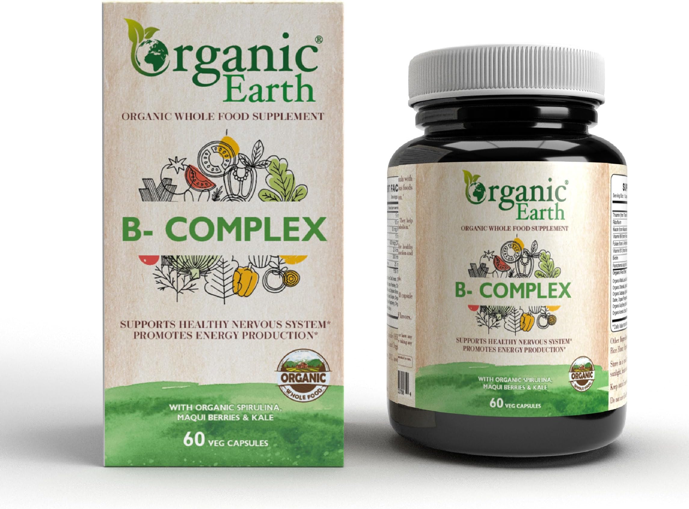 Plant Based B-Complex I Vegan, Gluten Free, Clean Nutrition I 60 Capsules