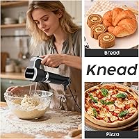 Vista 5 de 2-In-1 Hand Mixer Immersion Blender Electric Handheld, Portable Hand Blender Electric Mixer with Beater Dough Whisk & Blending Cup, Food Processor