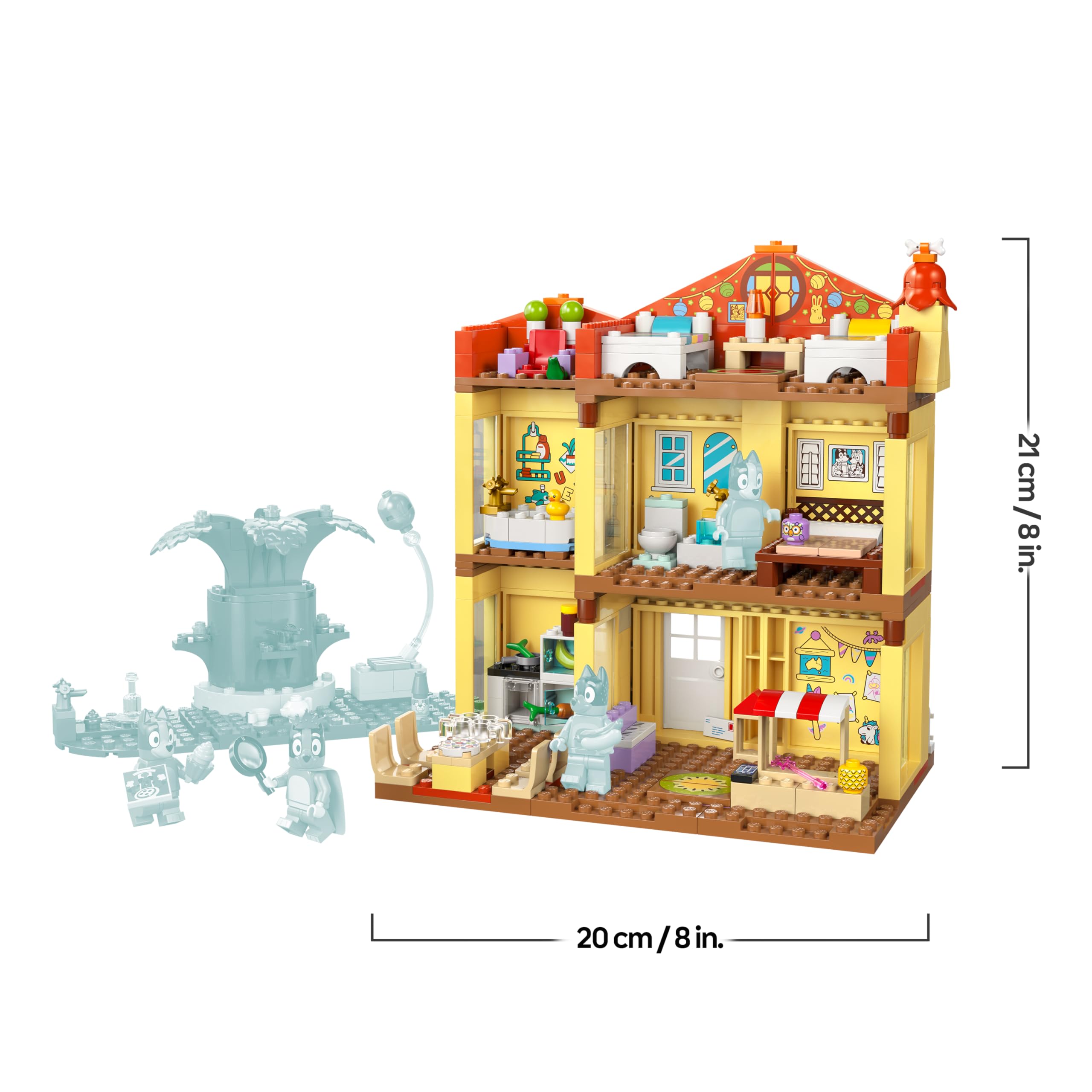 LEGO Bluey: Casa della Famiglia di Bluey - Giocattolo Modulare con Stanze, Giardino, 4 Minifigure e Accessori - Regalo di Compleanno per Bambini da 4 Anni in su e per i Fan della Serie TV - 11203