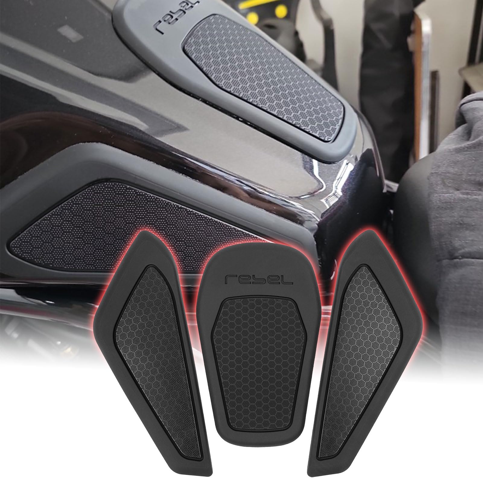 WOOGA Motorcycle Accessories Gas Tank Protect Sticker Fuel Cap Cover Pad Replacement for Ho&n&da Rebel CMX 1100 Modified Accessories 2021 2022 2023 2024