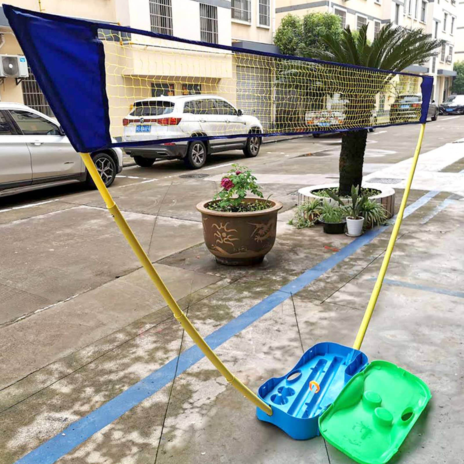 Outdoor Sport Badminton Tennis Pallayball Net Telescopico Stand Portatile Set Set Set Telaio Aderente Caso di Stoccaggio del Supporto di Supporto