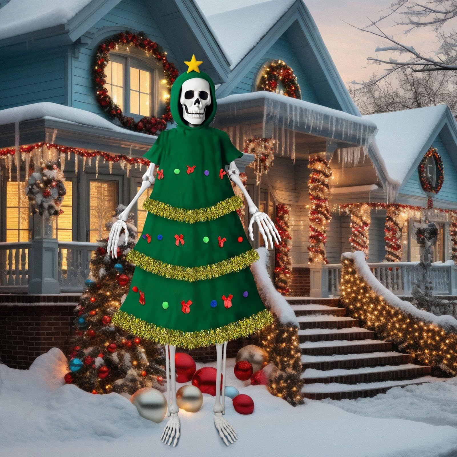 Costume da scheletro per albero di Natale - Decorazione per esterni da 8 pi