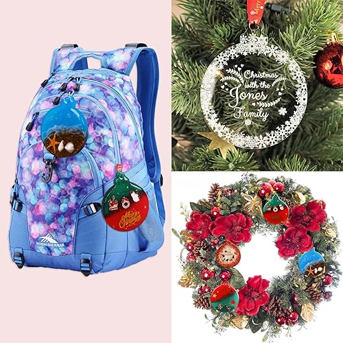 Miniatura 3 de Paquete de 8 moldes de resina de Navidad, 2 estilos redondos de silicona para colgantes, moldes de adornos de Navidad para fundición de resina