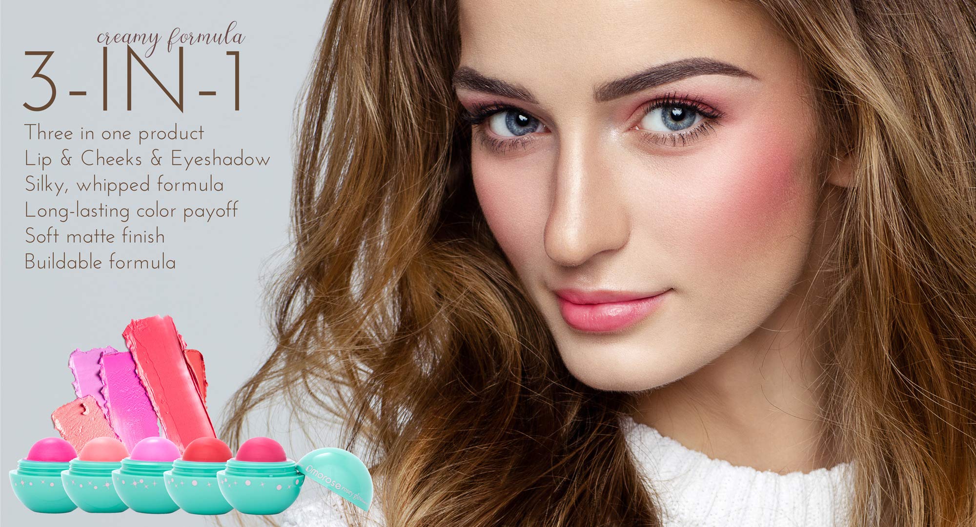 Omorose Cosmetics Cream Blush for Cheeks Lip Stain Pigmented Natural