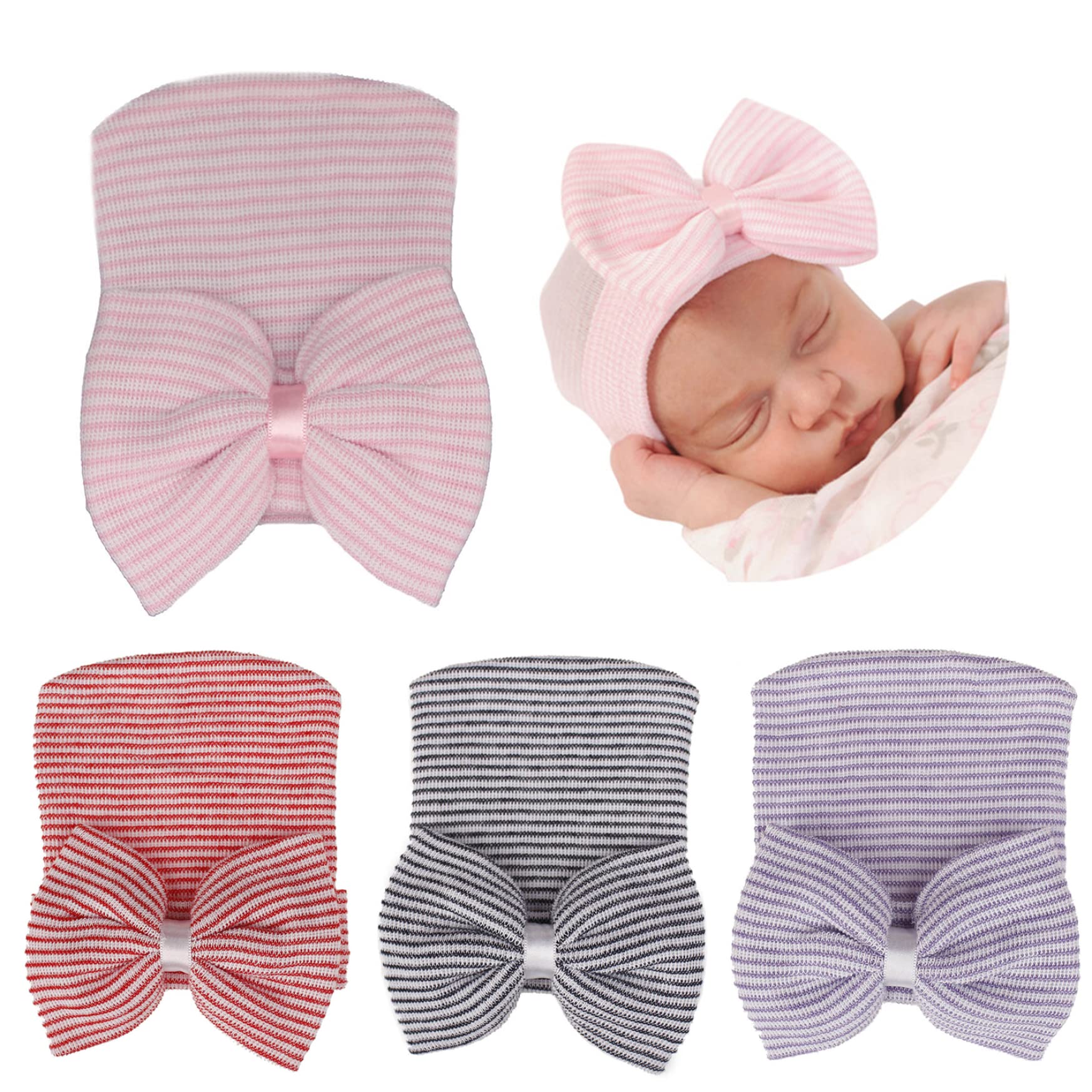 Gorro de hospital para bebés lindo y suave, la caricia más tierna para tu recién nacido 8