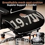 Vonesse Ergonomic Office Chair with Footrest, Computer Gaming Chair with Dynamic Lumbar Support & Adjustable Depth Breathable Mesh Seat, Desk Chairs with Adjustable 3D Headrest and Armrests (Black)