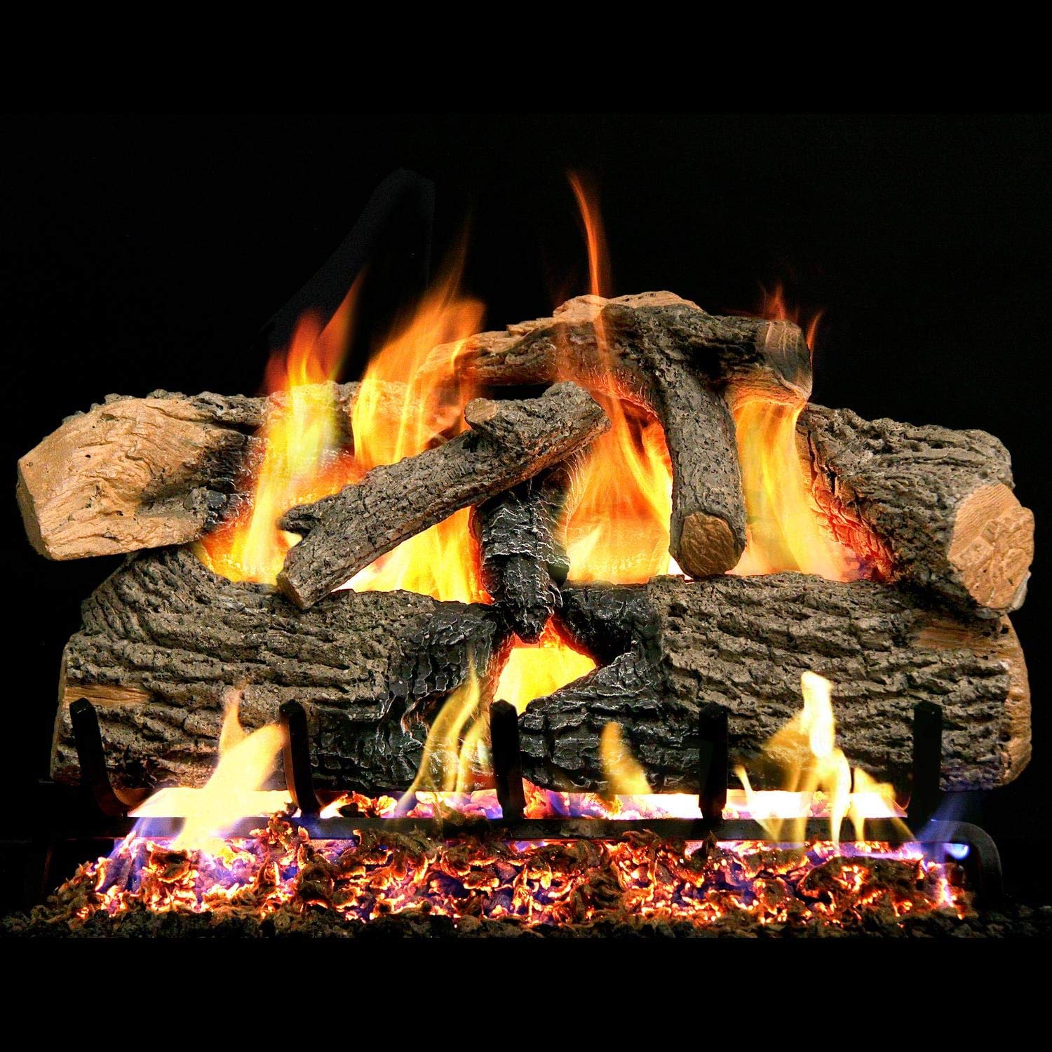 Amazon.com: Peterson Real Fyre 24-Inch Charred Evergreen Oak Gas Log Set  with Vented Propane G52 Burner - Electronic Variable Remote : Home u0026 Kitchen