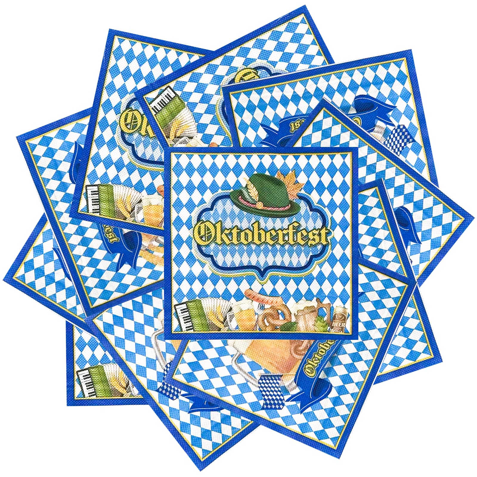 40 stuks Beierse servetten 33 x 33 cm, Beierse vlaggen 10 m en 100