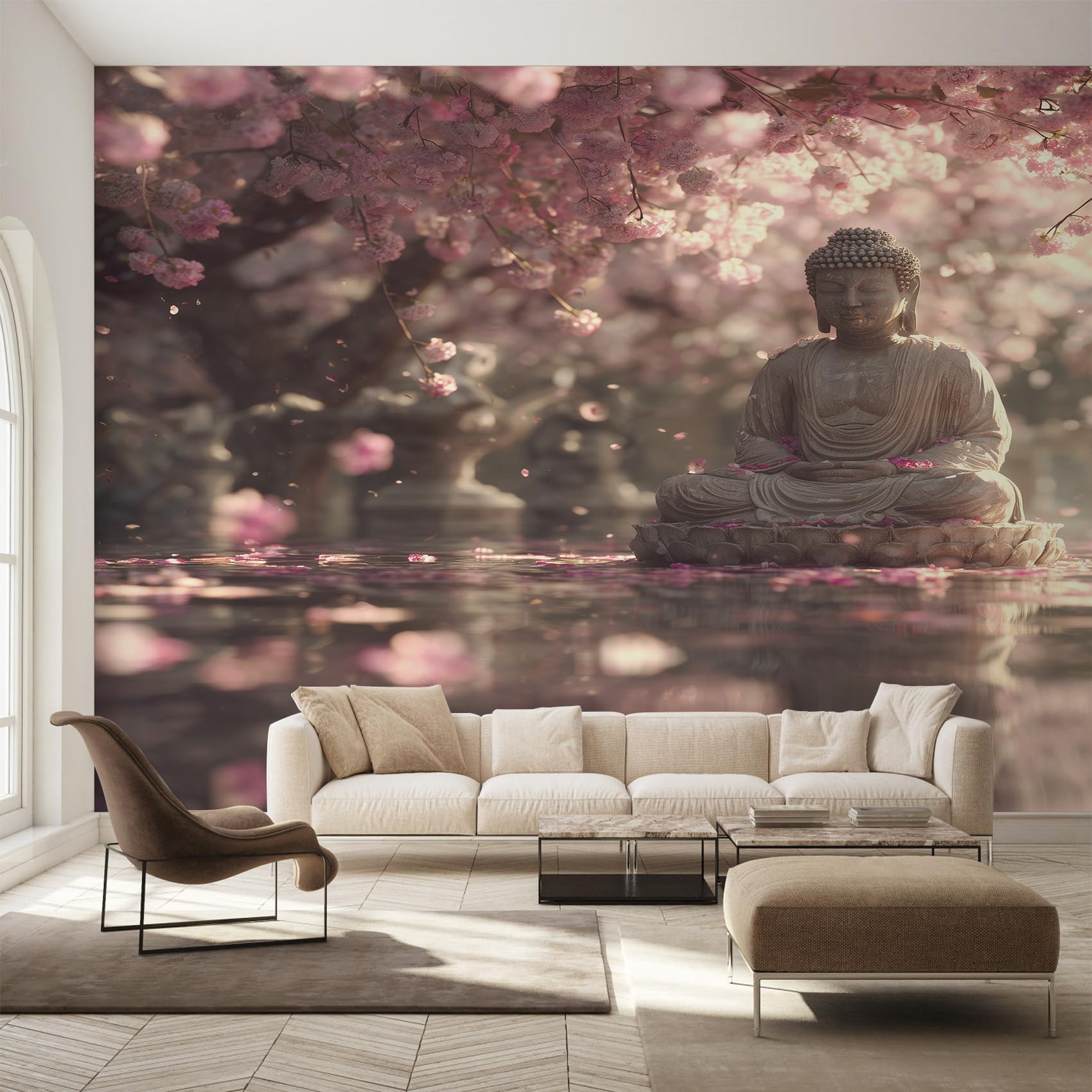 Papier peint panoramique Bouddha grand format 450x315 cm, fresque intissé premium