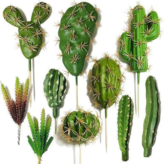 Cayway 10 PCS Faux Fake Succulents Artificial Cactus DecorFaux Cactus