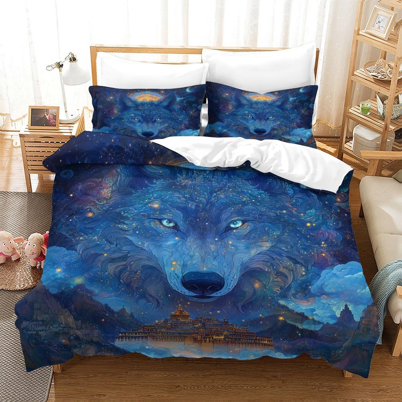 Housse de couette 3D microfibre de qualité supérieure motif Paris Queen size
