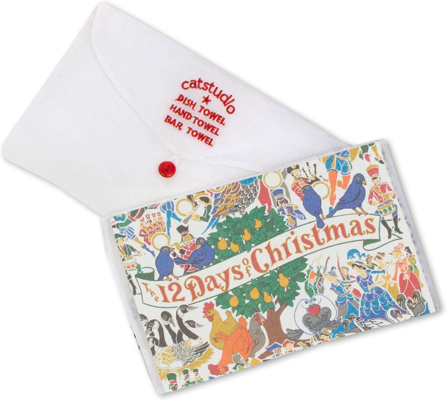 Catstudio 12 Days of Christmas Dish Towel, Winter Holiday Kitchen and Hand Towel with Original Artwork - Perfect Tea Towels for Christmas Decorations - Image 2