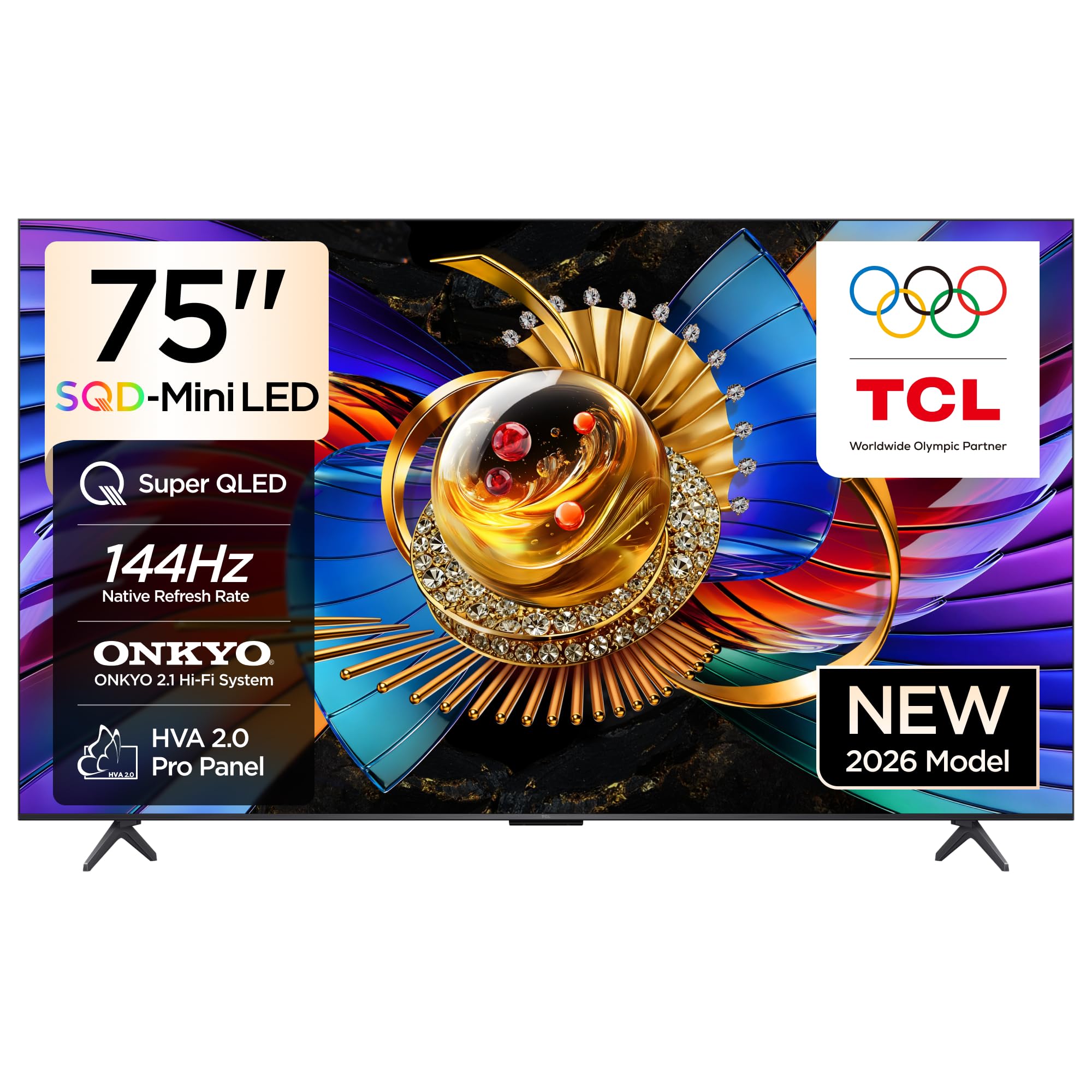 TCL 75 inç Akıllı TV 75Q7D Pro 4K SQD-Mini LED Süper Renkli Kuantum HDR10+ Oyun Google TV, 144Hz Doğal Yenileme Hızı, ONKYO 2.1 Hi-Fi Ses Sistemi, Dolby Atmos, AI Modu, Game Master (2026 Modeli)