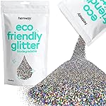 Hemway Eco Friendly Biodegradable Glitter 100g / 3.5oz Bio Cosmetic Safe Sparkle Vegan For Face, Eyeshadow, Body, Hair, Nail And Festival - Ultrafine (1/128 0.008 0.2mm) - Gun Metal Grey Holographic
