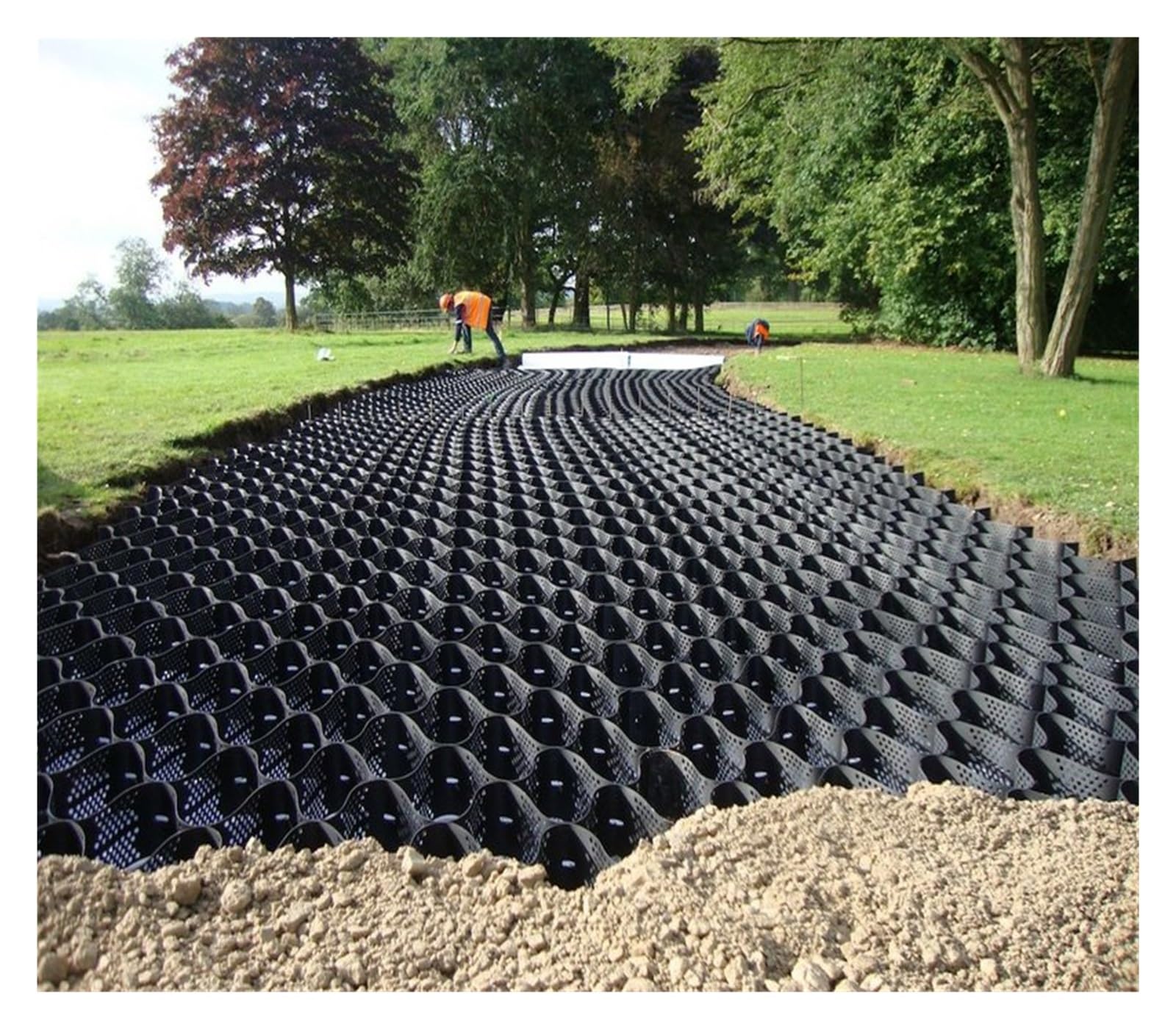 Griglia per il controllo dell'erosione in polietilene resistente, per la riparazione di vialetti e strade, 6 x 50 m (10 cm di altezza), ideale per pendii e franghi