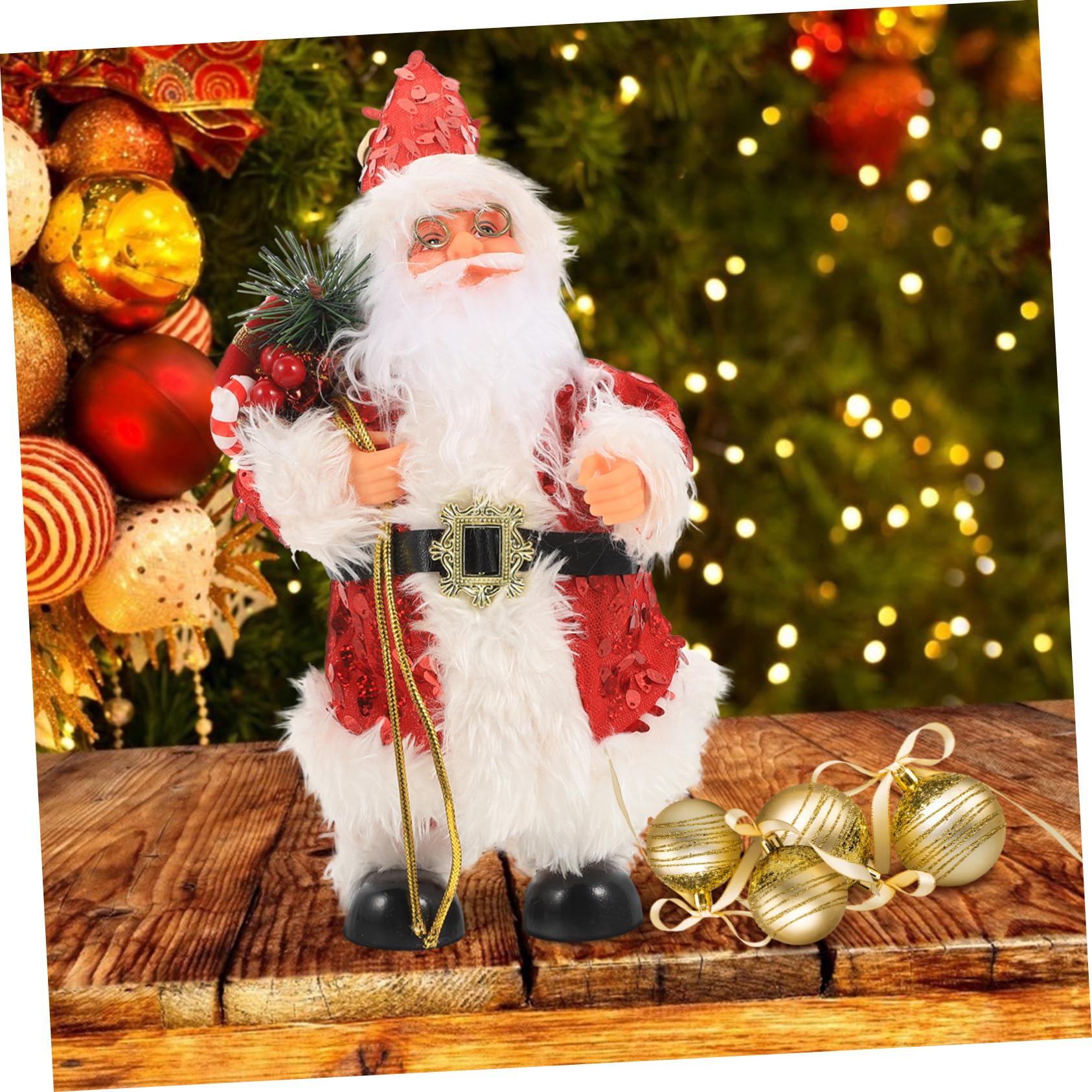 Cabilock 2 Pezzi Babbo Natale Peluche Pupazzo Di Neve Giocattoli Gonfiabili Figurina Ornamenti Renna Natale Decorazioni Natalizie Ornamento Di Natale In Piedi Figura Di Babbo Natale Figura