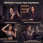 Lève-cheveux sans fil, Titanium Mini Fer plat pour cheveux courts & Pixie coupes, outil de styling portable prêt à voyager avec 60s Une chaleur rapide, USB-C Rechargeable (Noir décent)