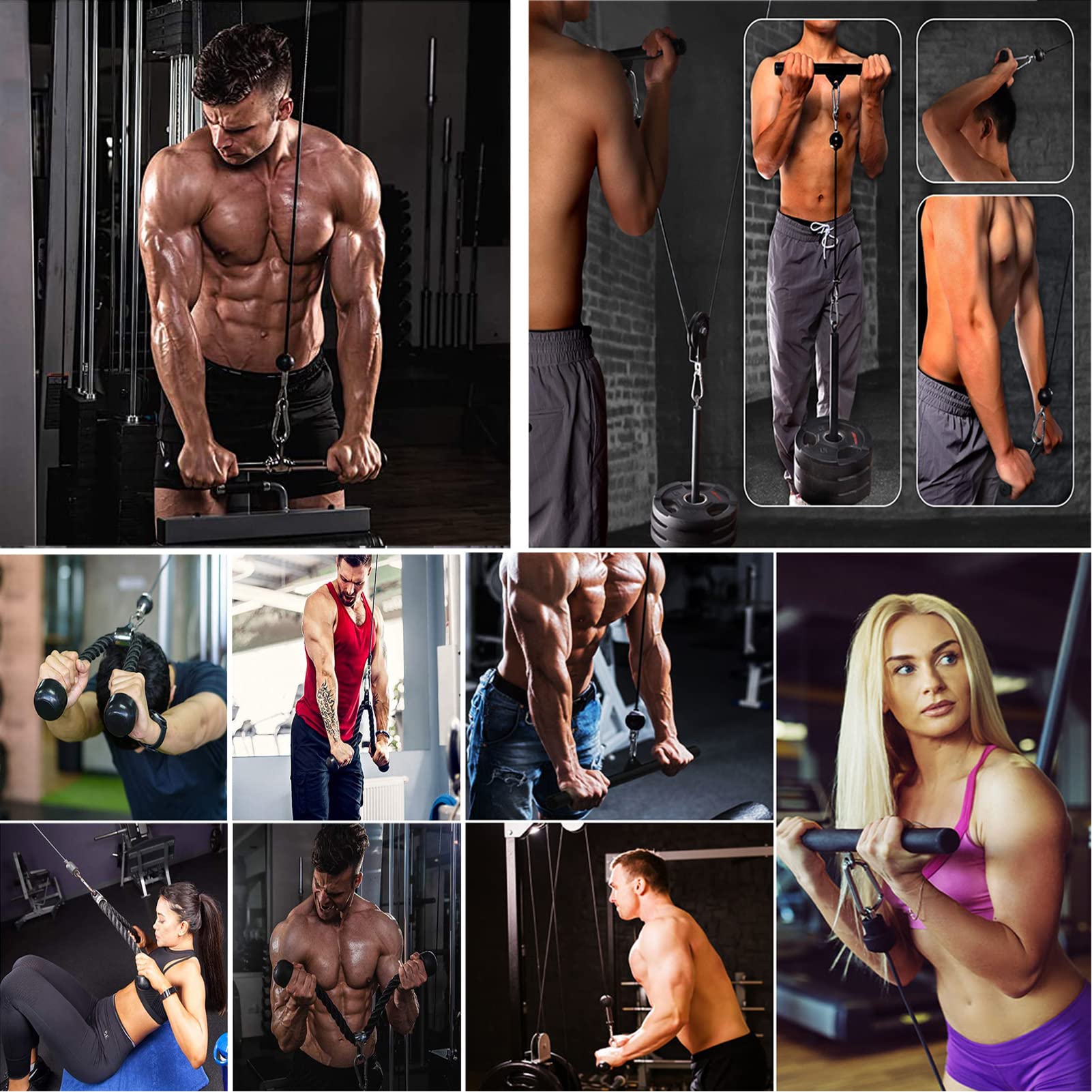 Taeku Puleggia da Palestra, Pro Rullo per Avambraccio Training LAT Machine Fitness Allenamento per la Forza del Braccio per Casa Palestra Allenamento