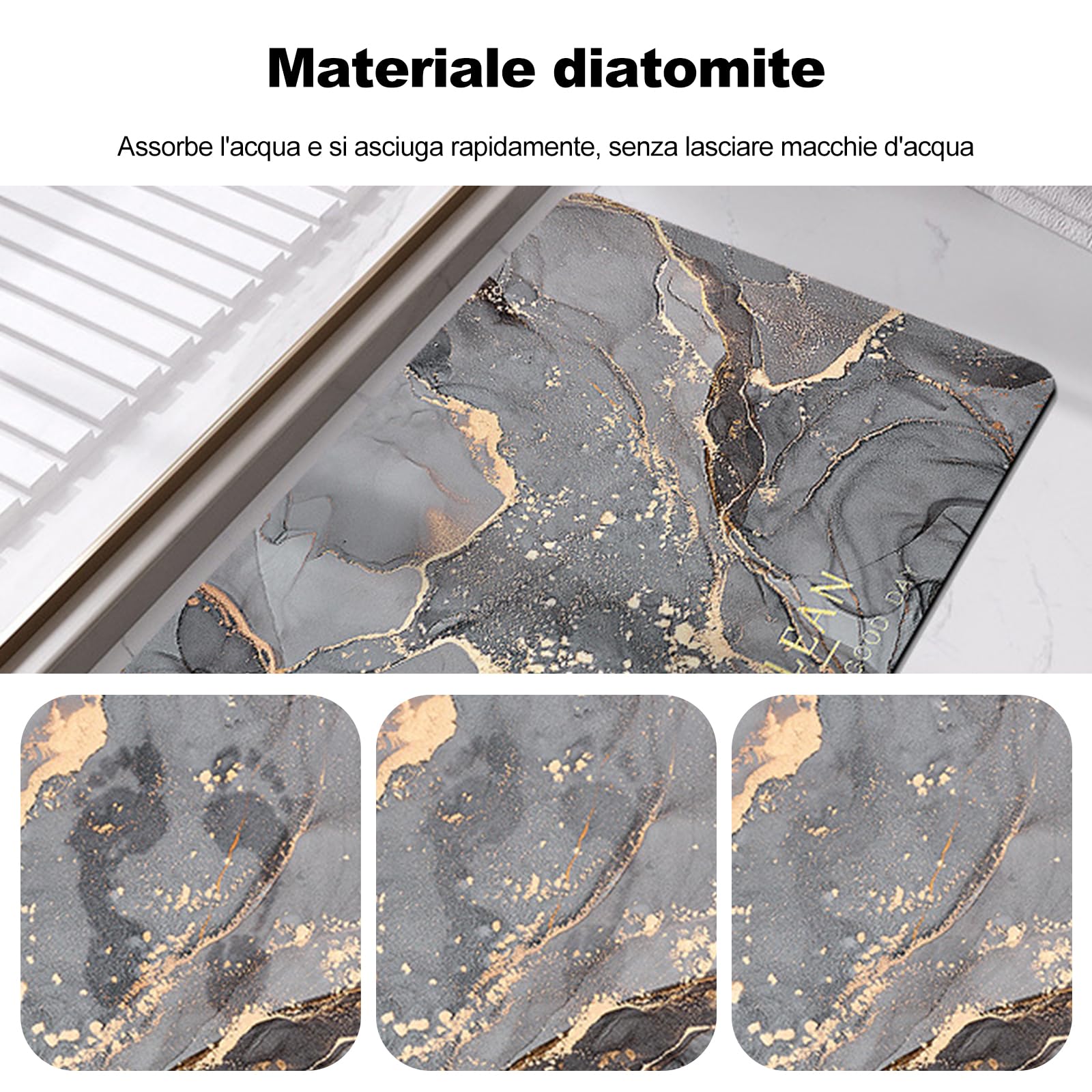 Ergocar Tappeti Bagno Super Assorbenti, Tappetino Antiscivolo, Resistente All'usura Morbido Tappetino da Bagno, Oceano Blu, 60*90cm
