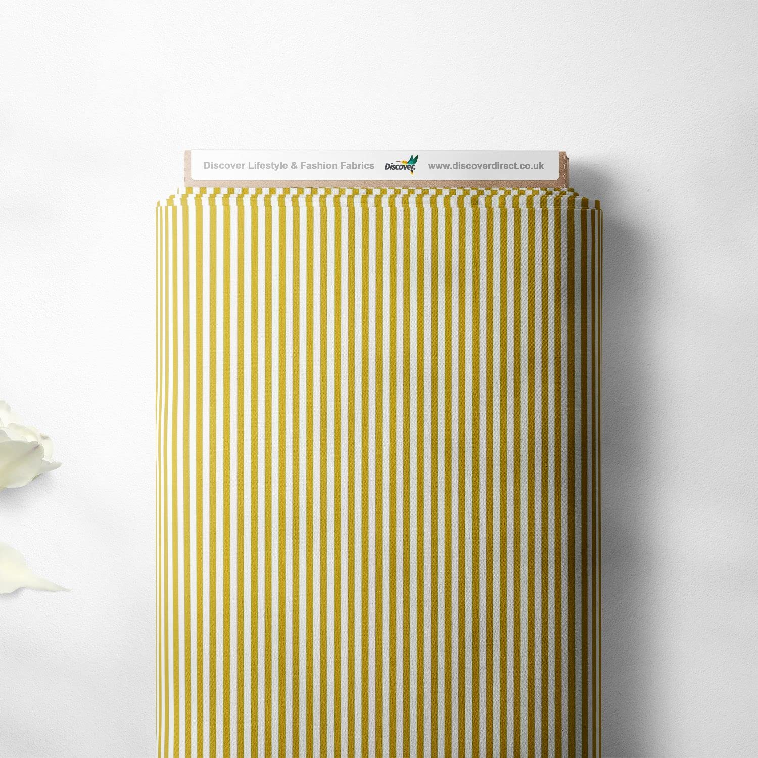 100% Cotton Candy Stripe Lines Design Children Kids Craft Quality Fabric Material | 55" - 140 cm Wide (Per Quarter Metre, Mustard Gold)
