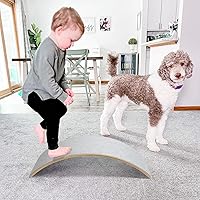 Vista 4 de Gentle Monster - Tabla de equilibrio oscilante de madera, juguete de madera natural Montessori para niños pequeños y adultos; juguete de aprendizaje