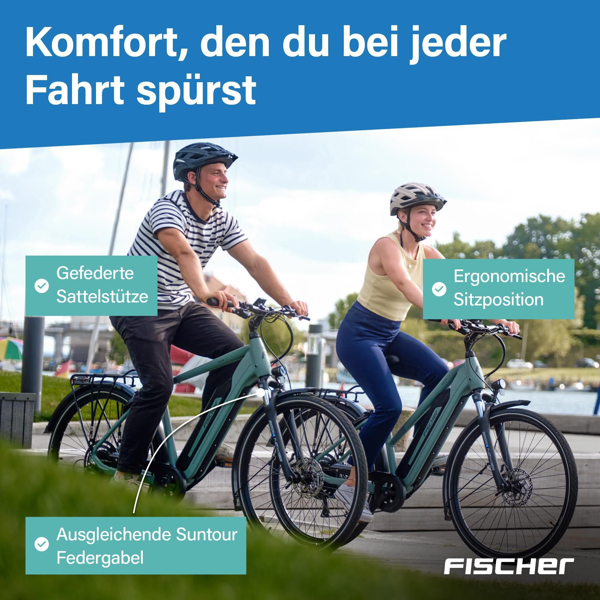 Fischer E-Bike Trekking VIATOR 2.1 Active, Elektrofahrrad für Damen und Herren, RH 45, 459Wh, Heckmotor 50Nm, 48V