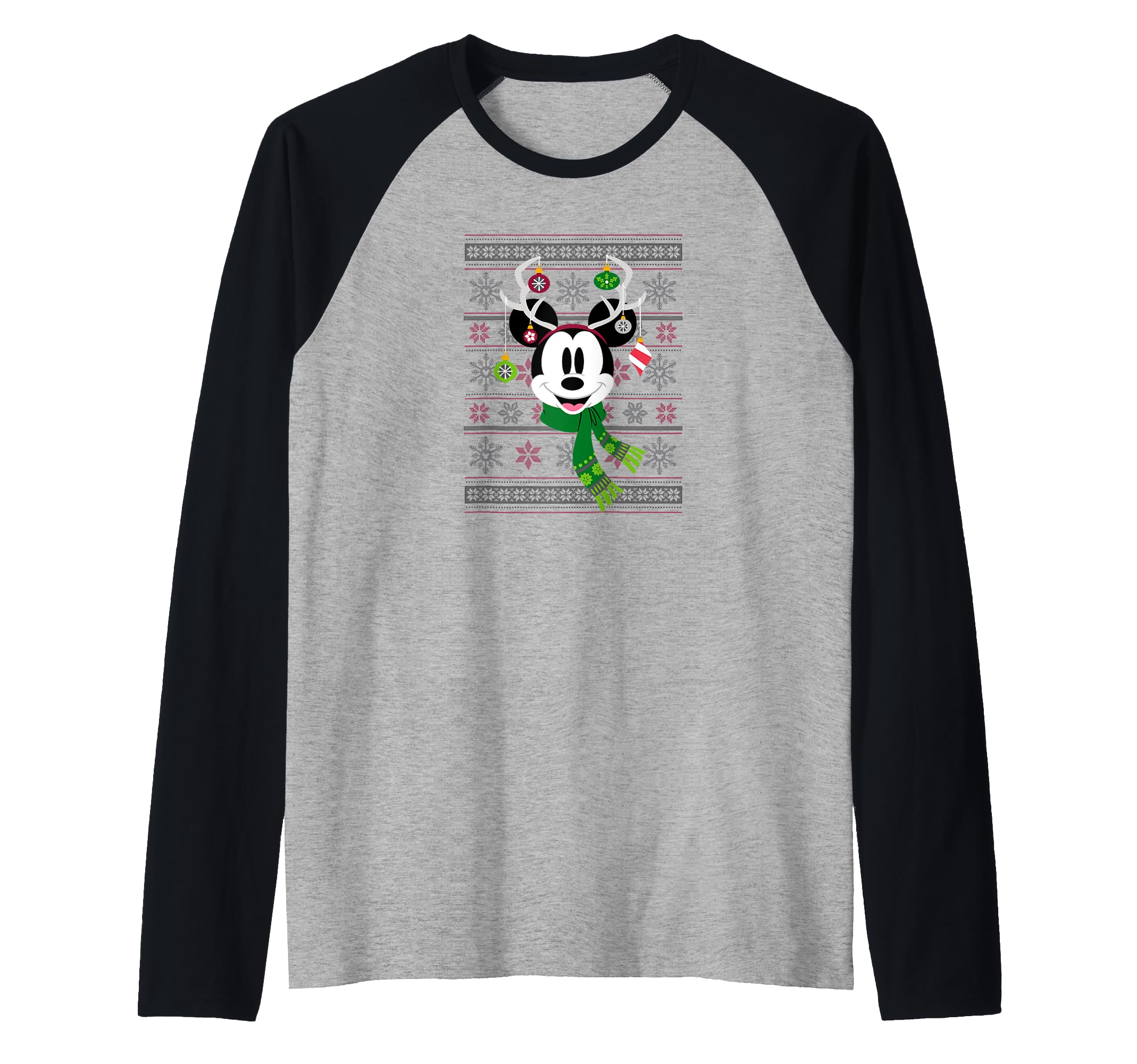 Disney Holiday Mickey Sweater pull baseball raglan homme femme vêtement automne