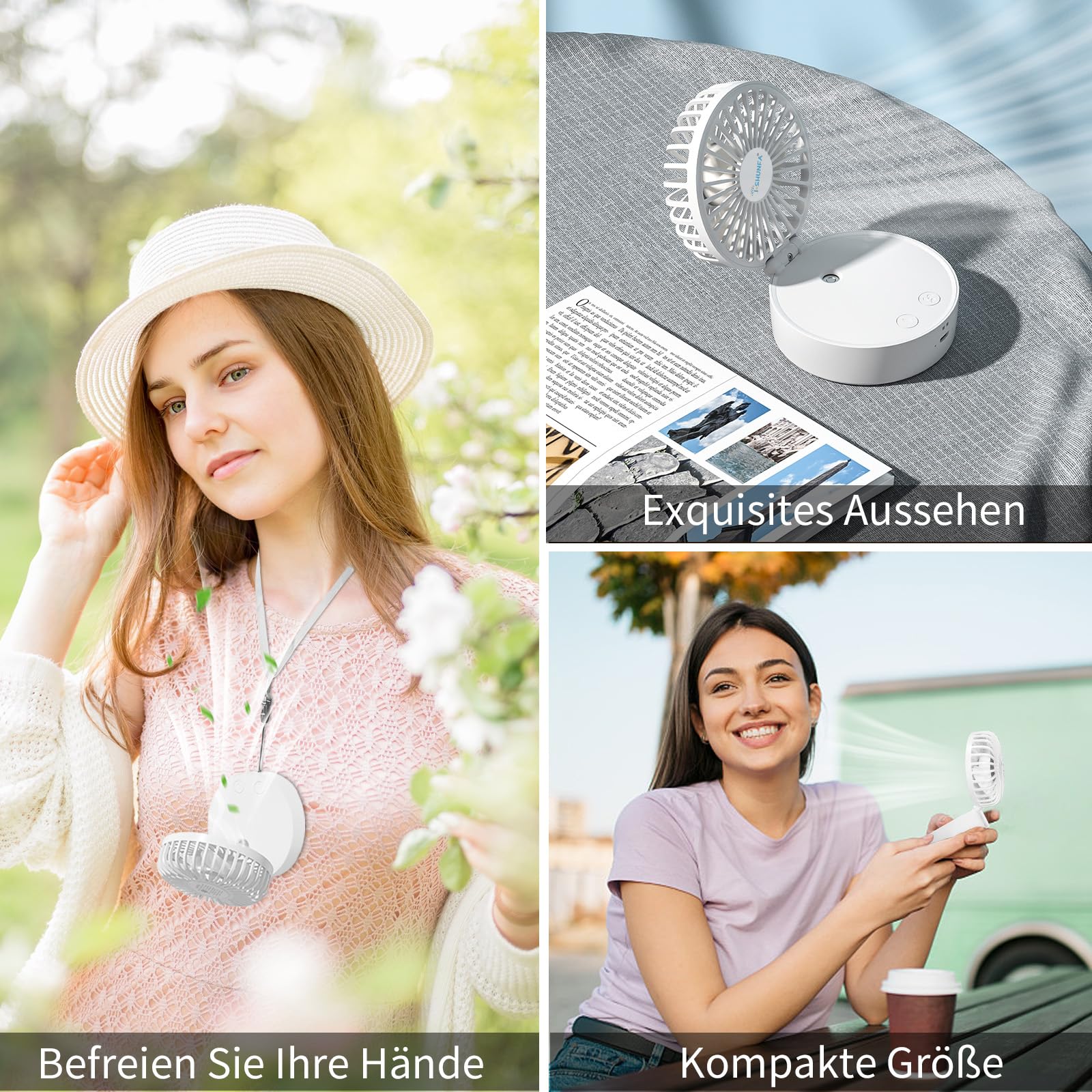 Mini Ventilateur USB Avec Brumisateur - Rechargeable 2000mAh, 5 Vitesses, Pliable, Idéal Pour Bureau, Voyages Et Extérieur - 2