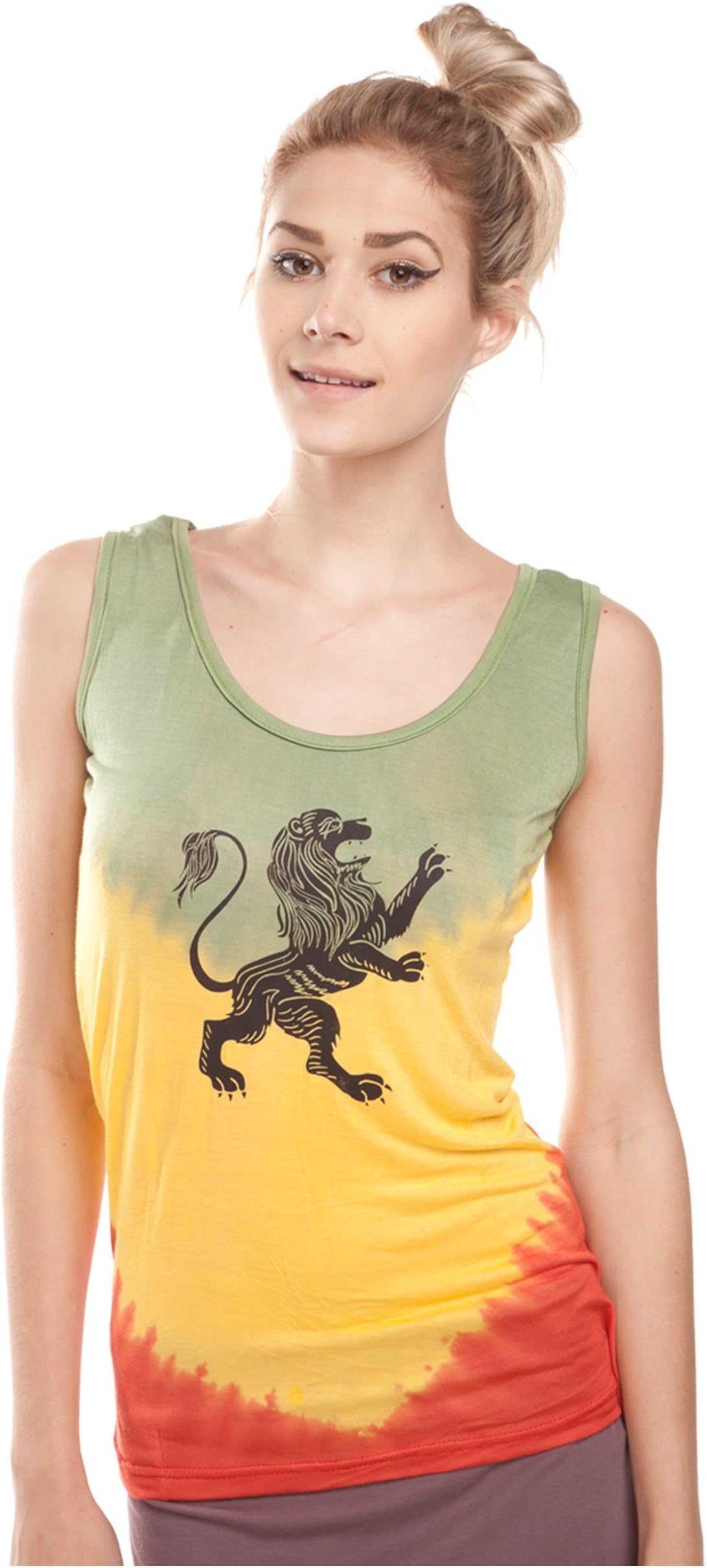 Lakhays Womens Reggae Rasta Tie-Dye Lion of Judah Tanktop-Rasta-Large