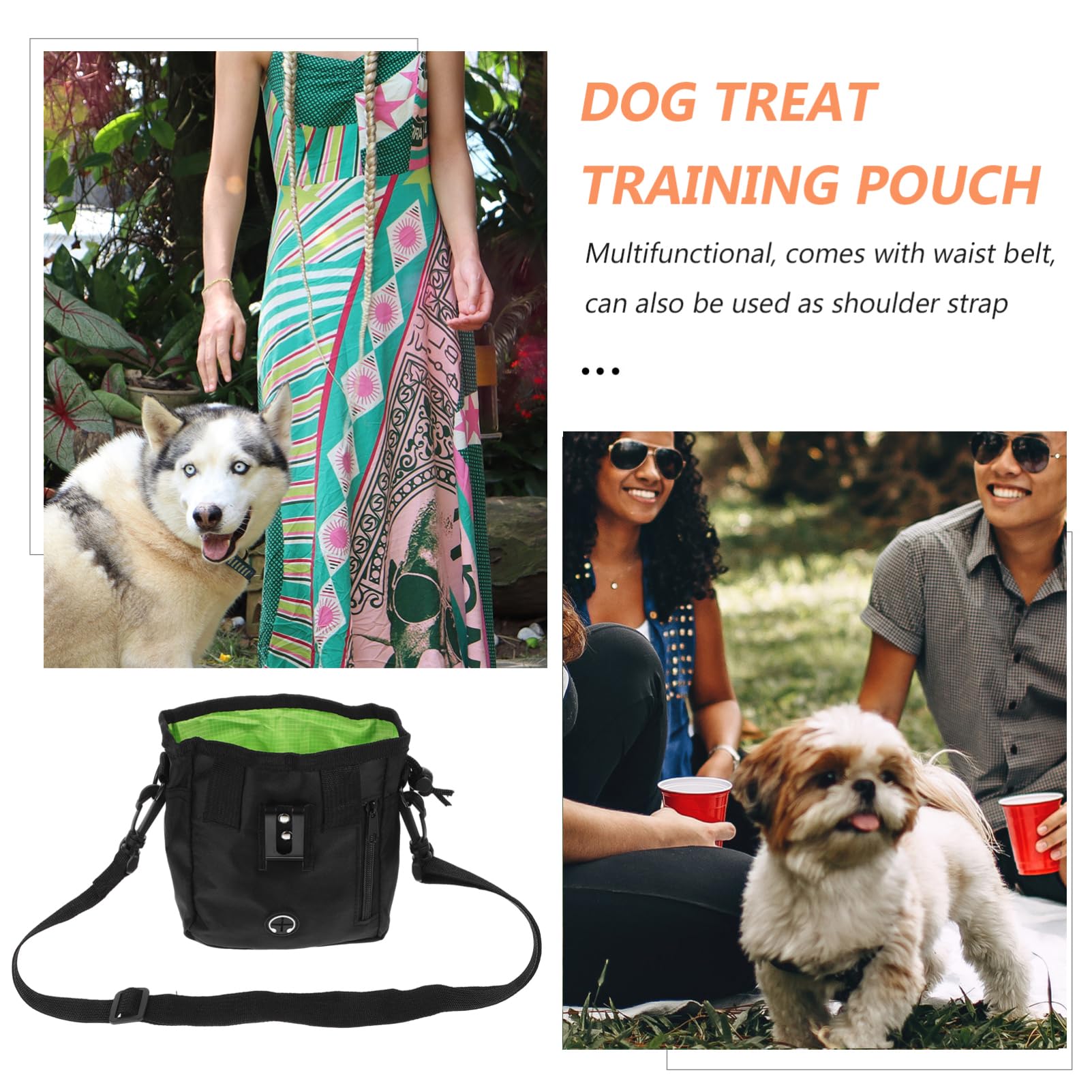 Happyyami Hunde Snackbeutel mit Hüftgurt und Tragegurt für Leckerlis Trainingsbeutel für Hundesnacks und Spielzeug aus Hochwertigen Materialien