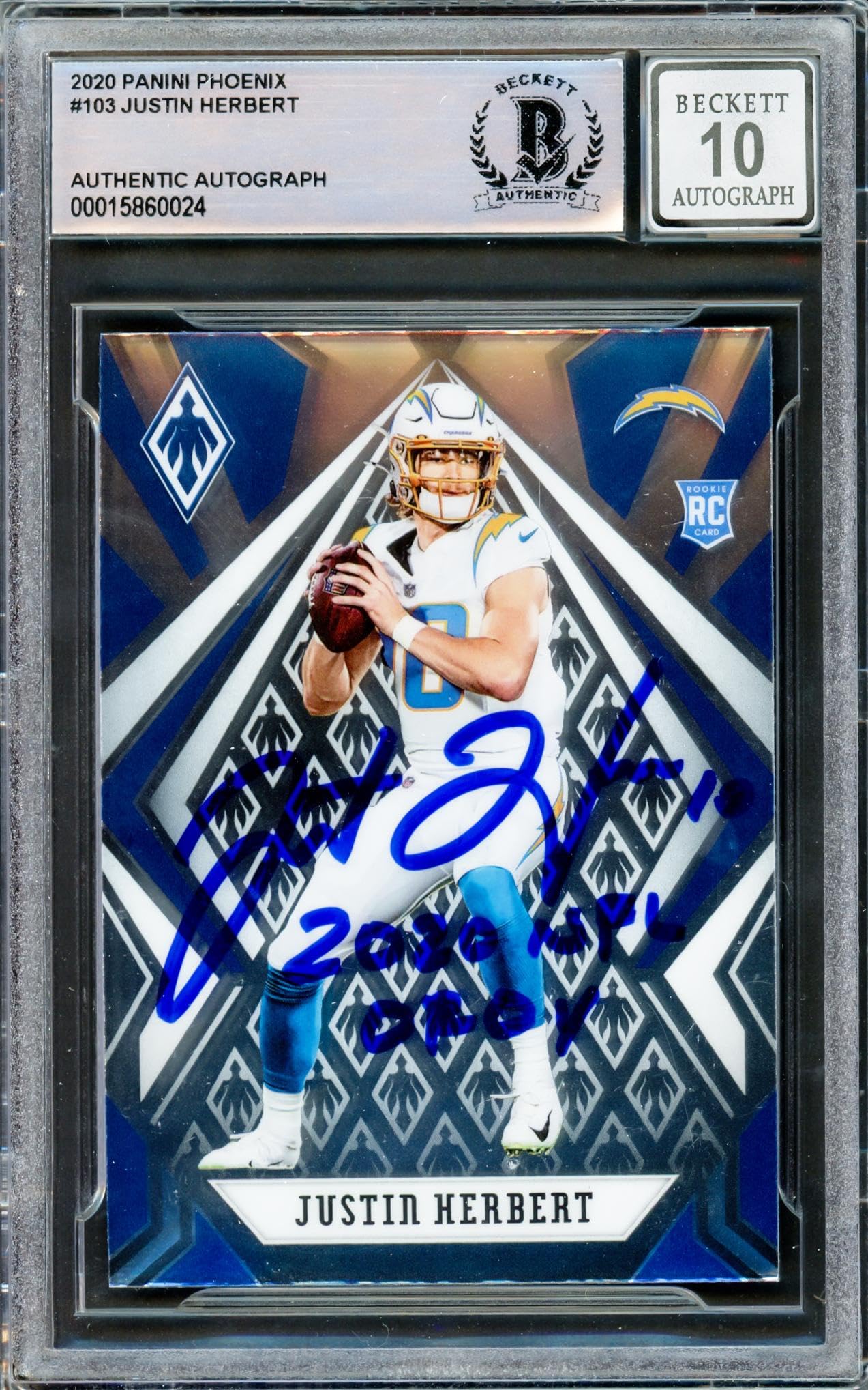 Amazon.com: Justin Herbert Autographed 2020 Panini Phoenix Rookie