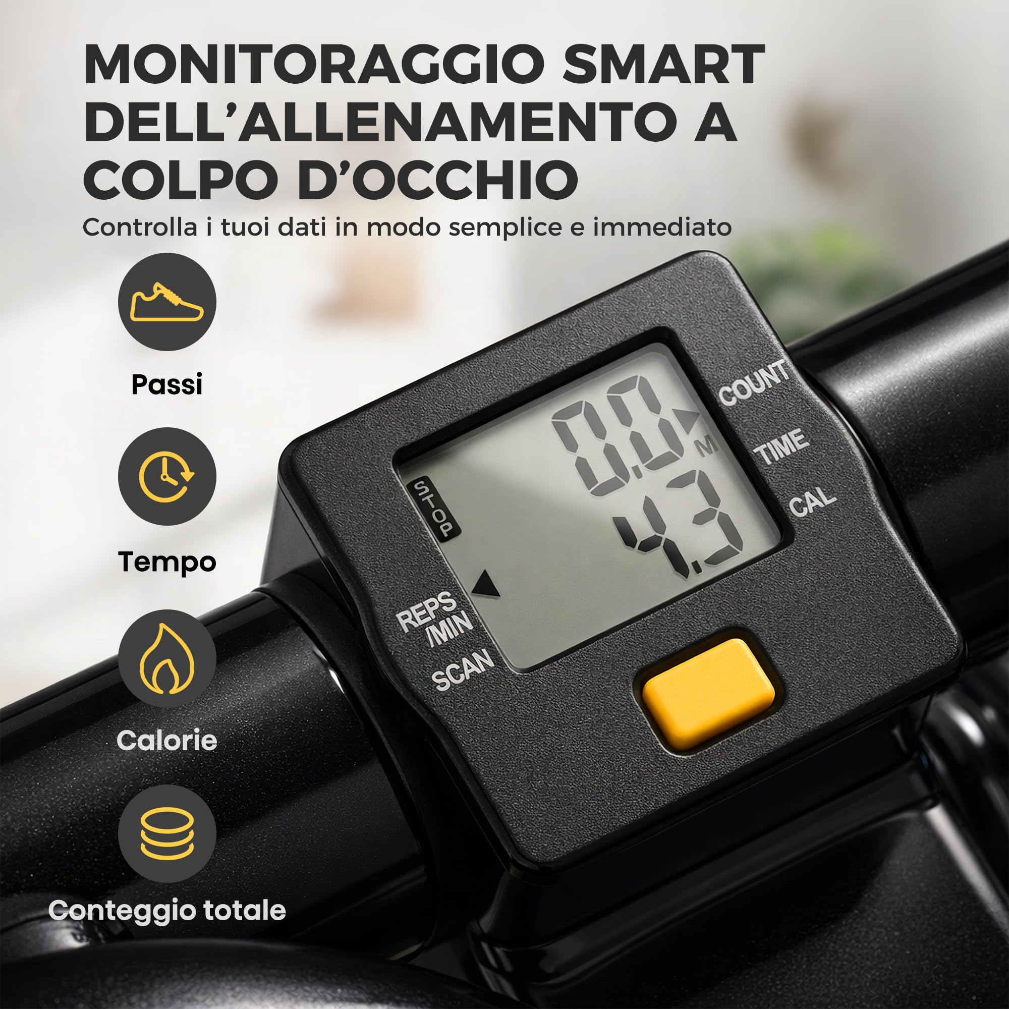 NICEDAY Stepper Twist per Allenamento, Mini Stepper da Casa con Fasce di Resistenza e Monitor LCD, Salvaspazio, Pedali Antiscivolo, Allenamento Total Body