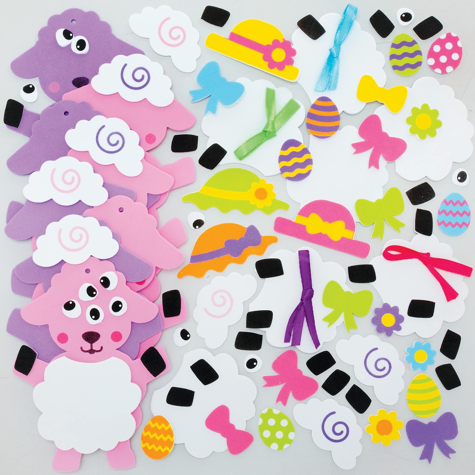 Baker Ross Easter Lamb Decoration Craft Kits - Pack of 8, Easter Decorations for Kids to Make (FC486)