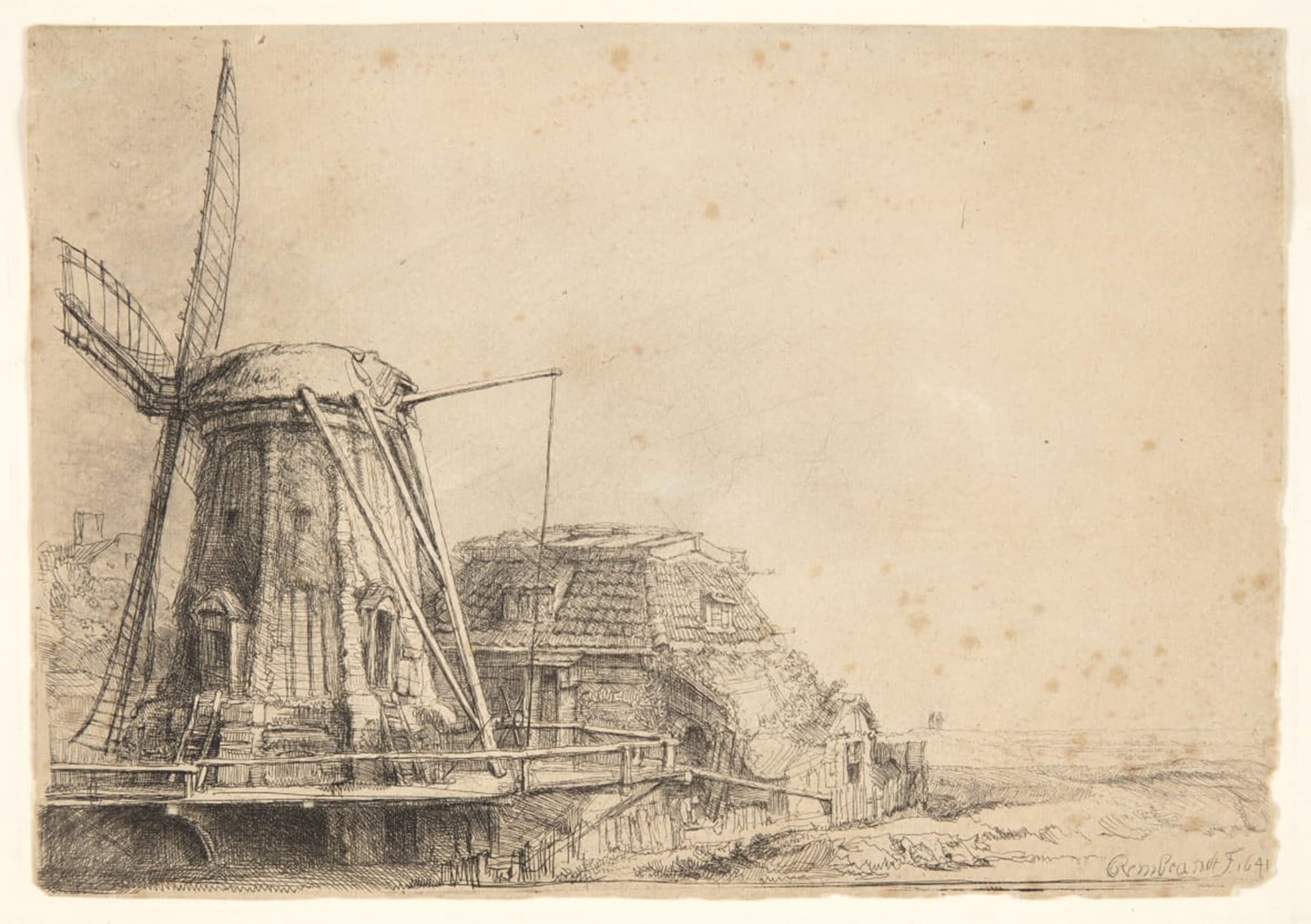 Image Sur Toile Pour Décoration Murale Rembrandt moulin à vent 60x90cm