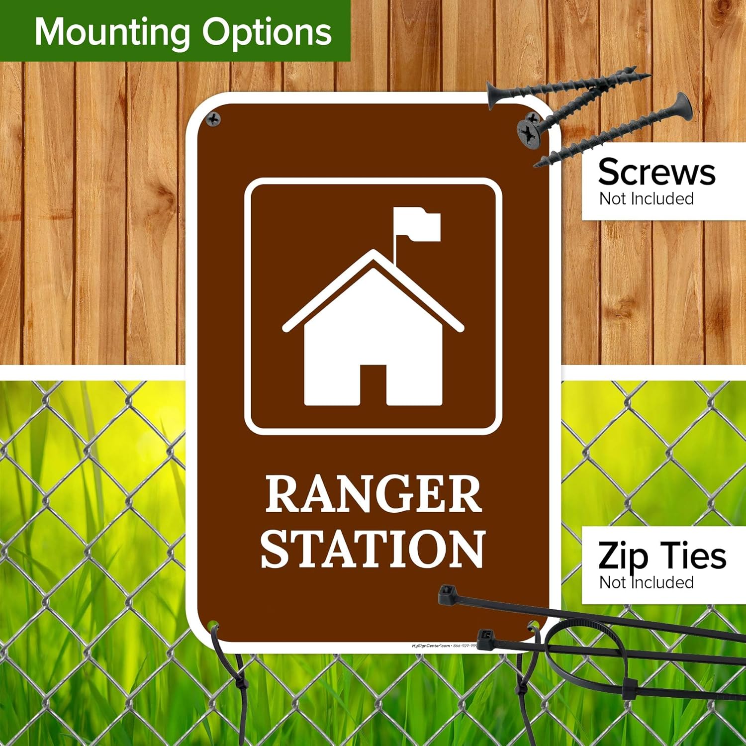 Ranger Station Sign, 12x18 Inches, 55 mil thick HDPS (high density polystyrene), Made in USA by My Sign Center