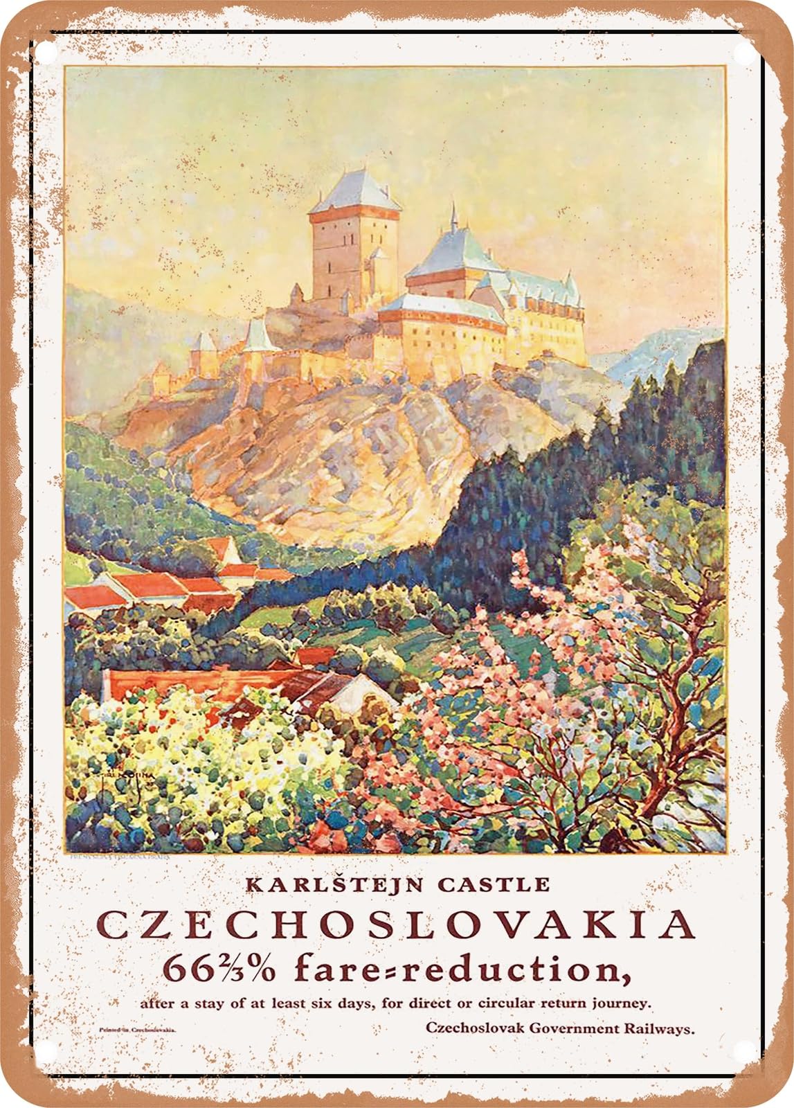 METAL SIGN - 1935 Karlstejn Castle, Czechoslovakia Vintage Ad home decor