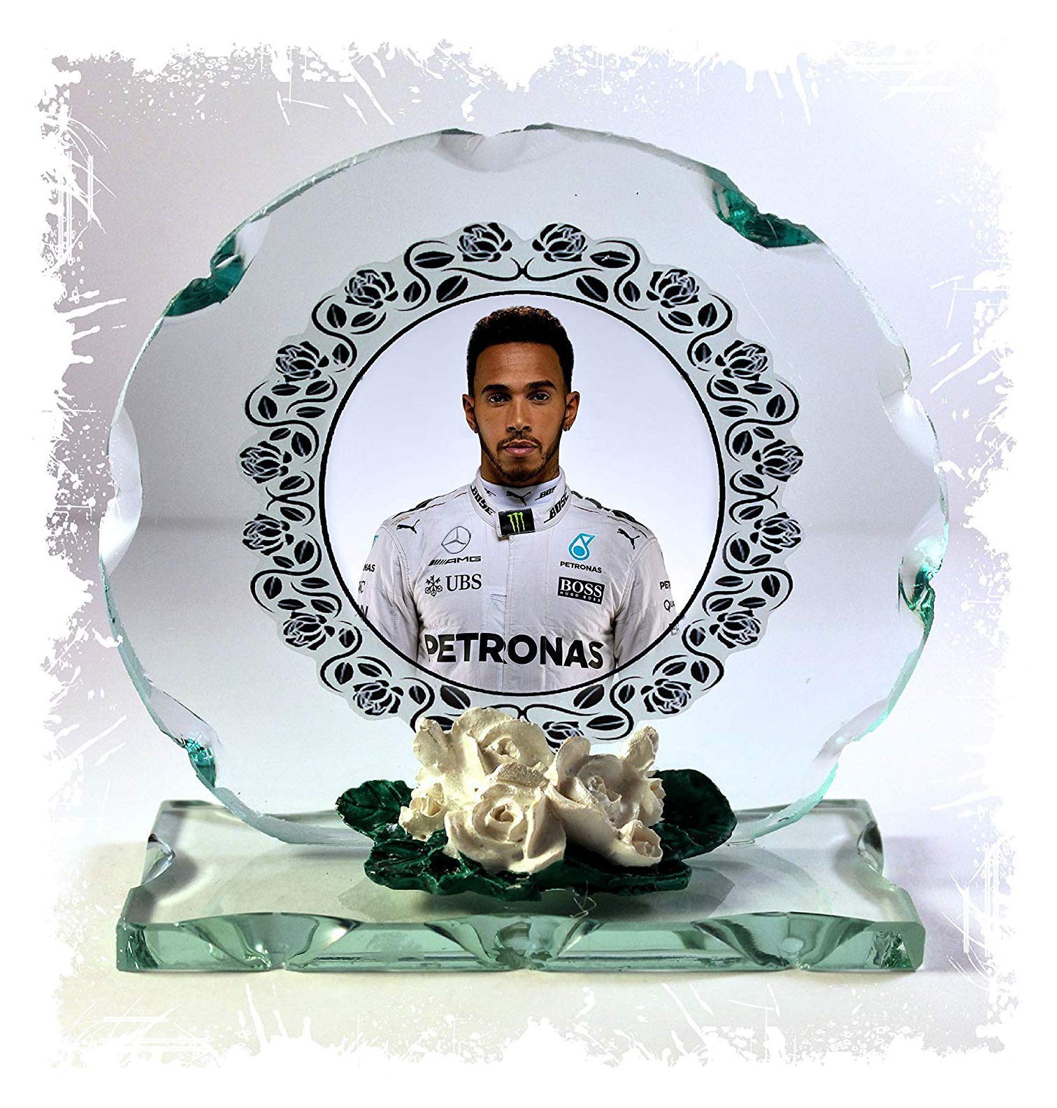 CelliniLewis Hamilton Formula 1 Mercedes Cut Glass Round Plaque Limited Edition #4