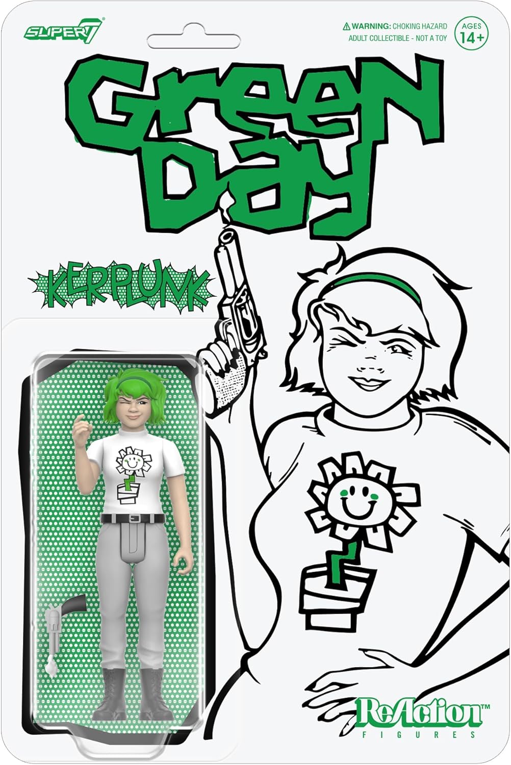 Super7 Reaction Figure Green Day Kerplunk Girl - 3.75" Green Day Action Figure with Accessory - Classic Punk Rock Collectibles and Retro Toys