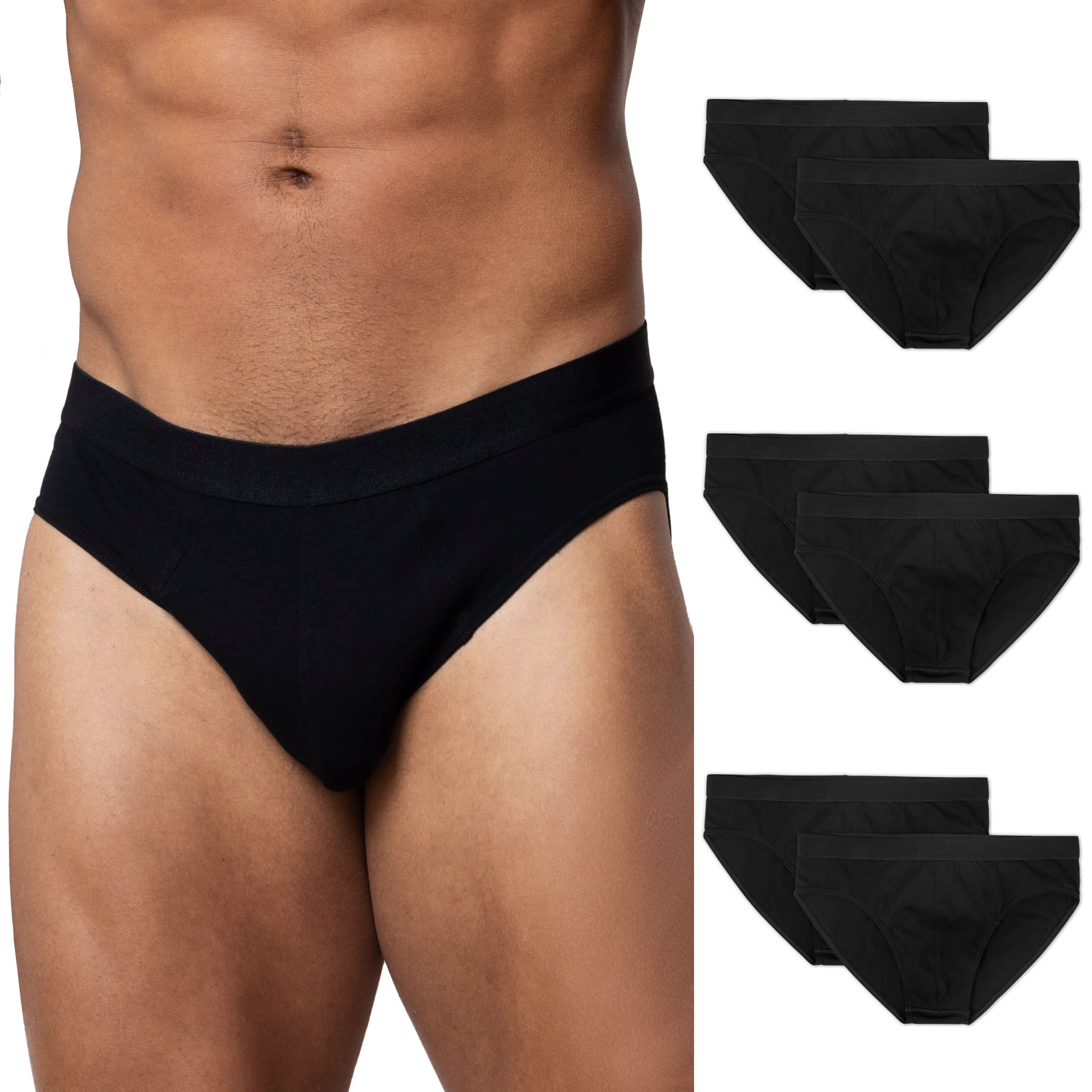 Snocks Unterwäsche Slip für Herren 6er Pack - Atmungsaktiver Bio-Baumwolle für Sport und Alltag - Kein Verrutschen - Unterhosen mit weichem und strapazierfähigem Bund - Gr. S-4XL