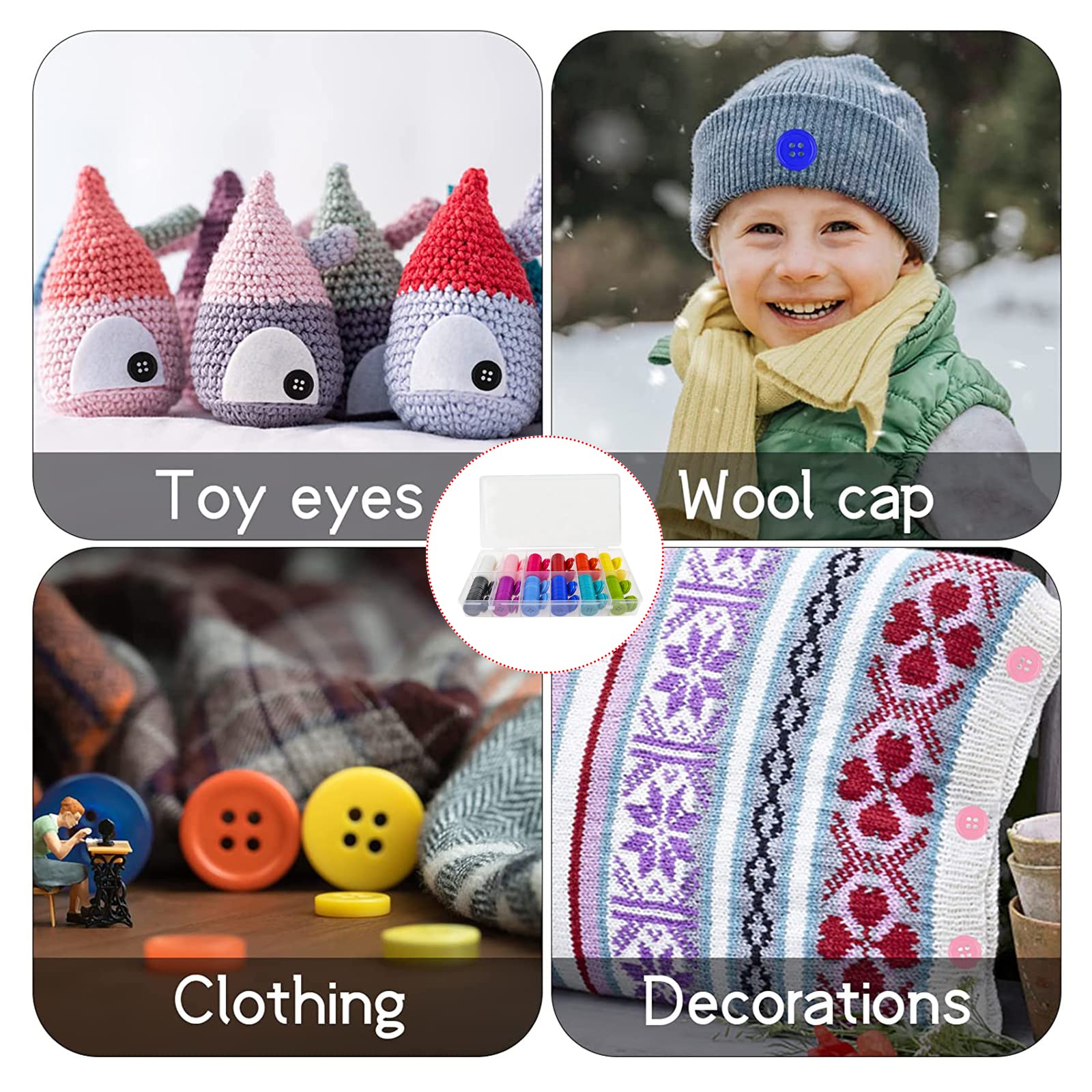 Boutons Blancs Unis À 4 Trous Pour Chemises, Couture, Tricot PACK DE