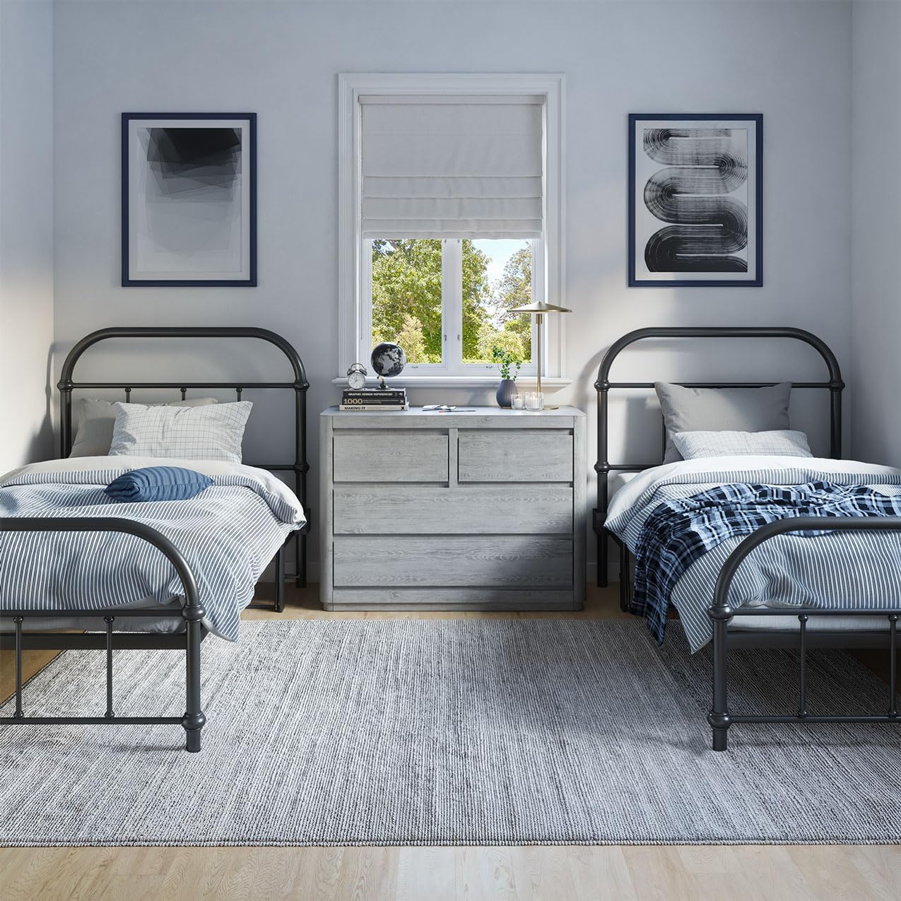 Xtraroom Oxford RoomBed in Black | Space Saving Lift Bed Perfect for Making Your Bedroom a Multifunctional Haven | Metal Bed Frame | Headboard and Footboard (Twin)