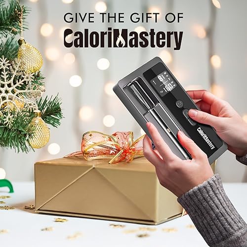 Miniatura 7 de Termómetro inalámbrico para carne termómetro inteligente Bluetooth de 500 pies para cocinar y asar a la parrilla, termómetro digital CaloriMastery