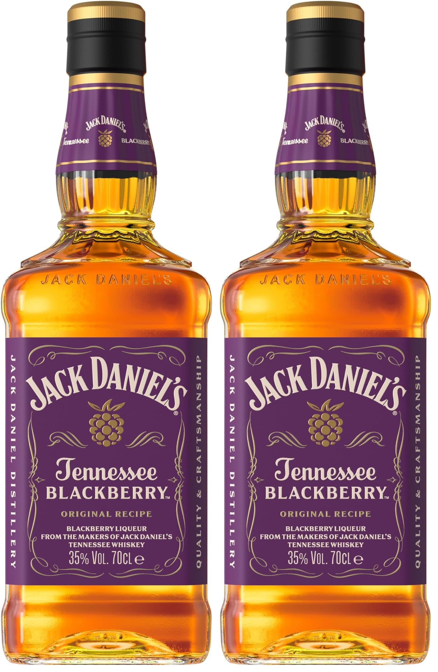 Jack Daniel's Tennessee Blackberry - Tennesee Whiskey - Geschenkempfehlung - Kräftige Brombeere trifft cremige Vanille und feine Eiche - 0.7L/35% Vol. (Packung mit 2)